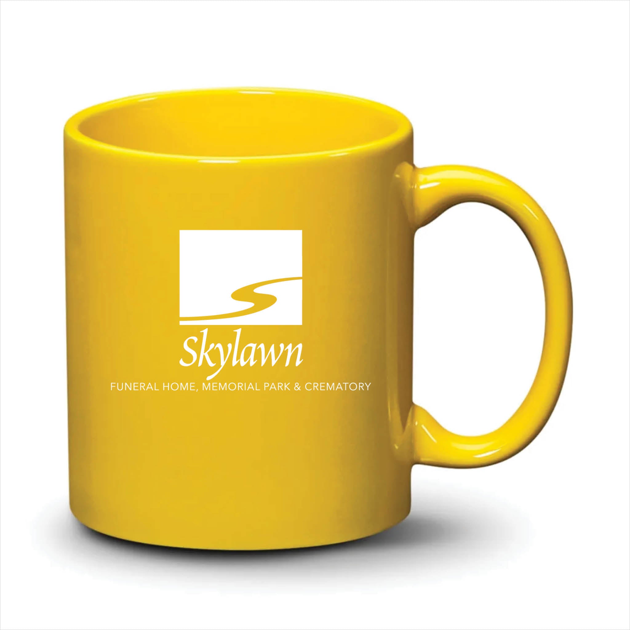 Malibu Mug Bright Yellow White Logo