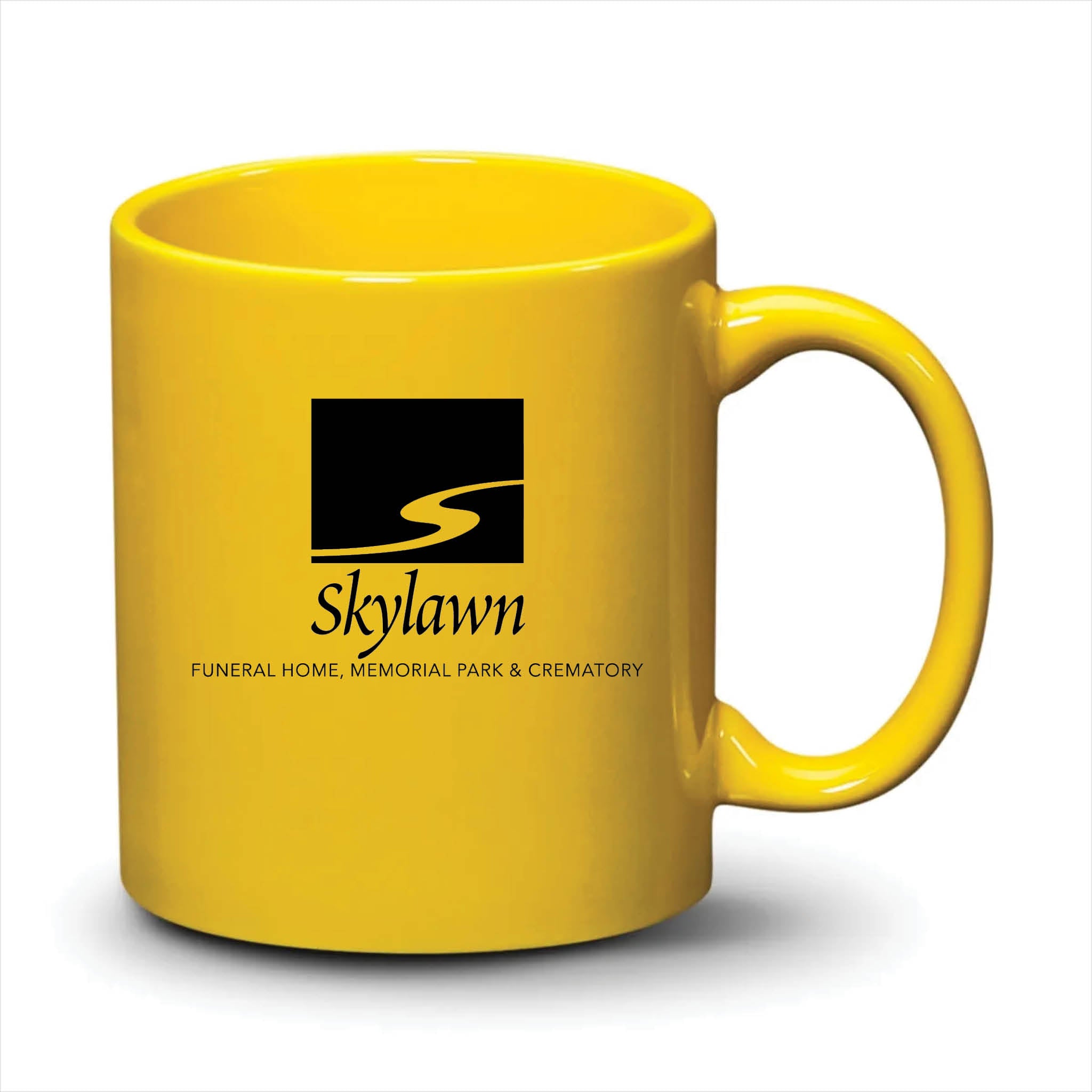 Malibu Mug Bright Yellow Black Logo