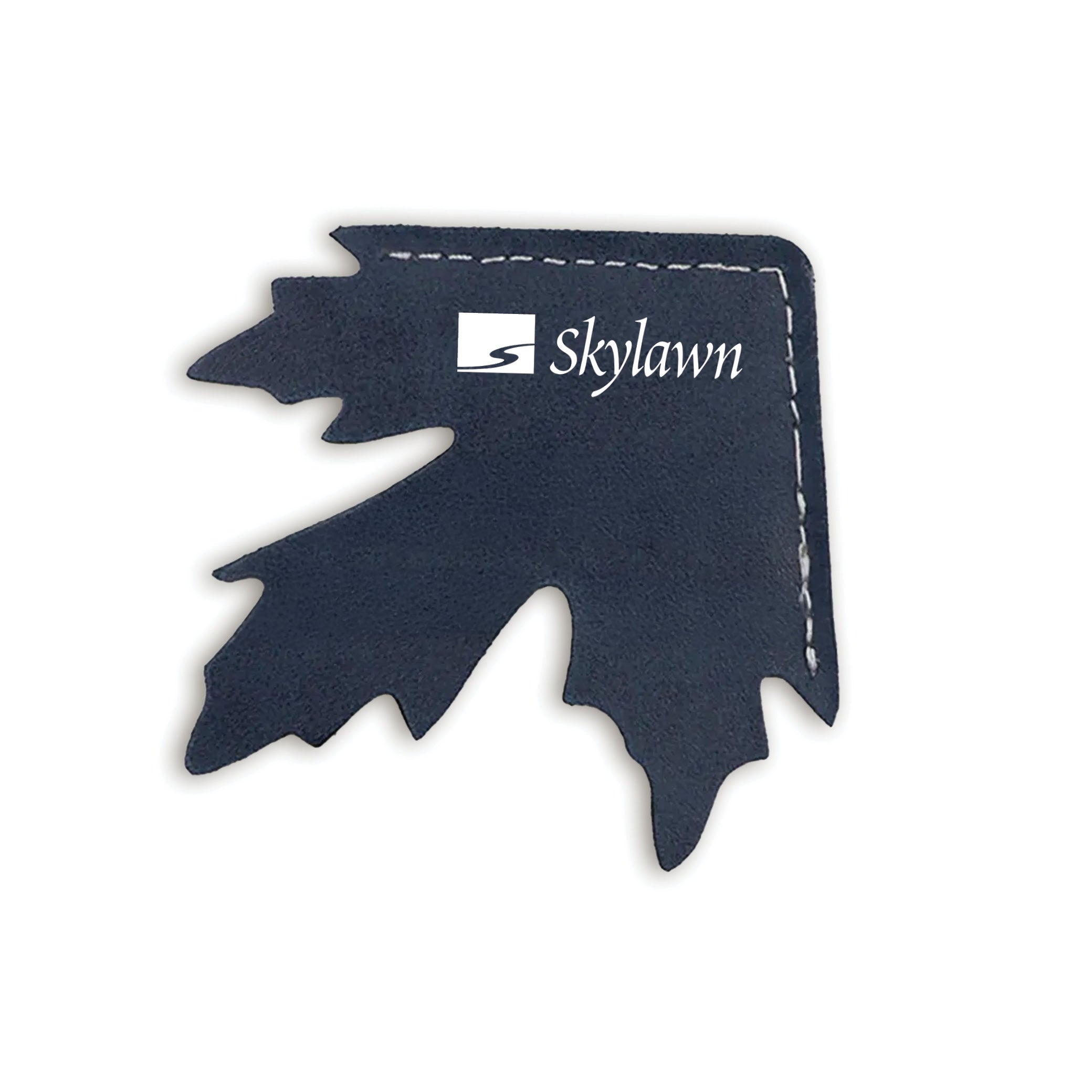 Maple Leaf Shape Leather Corner Bookmark Blue