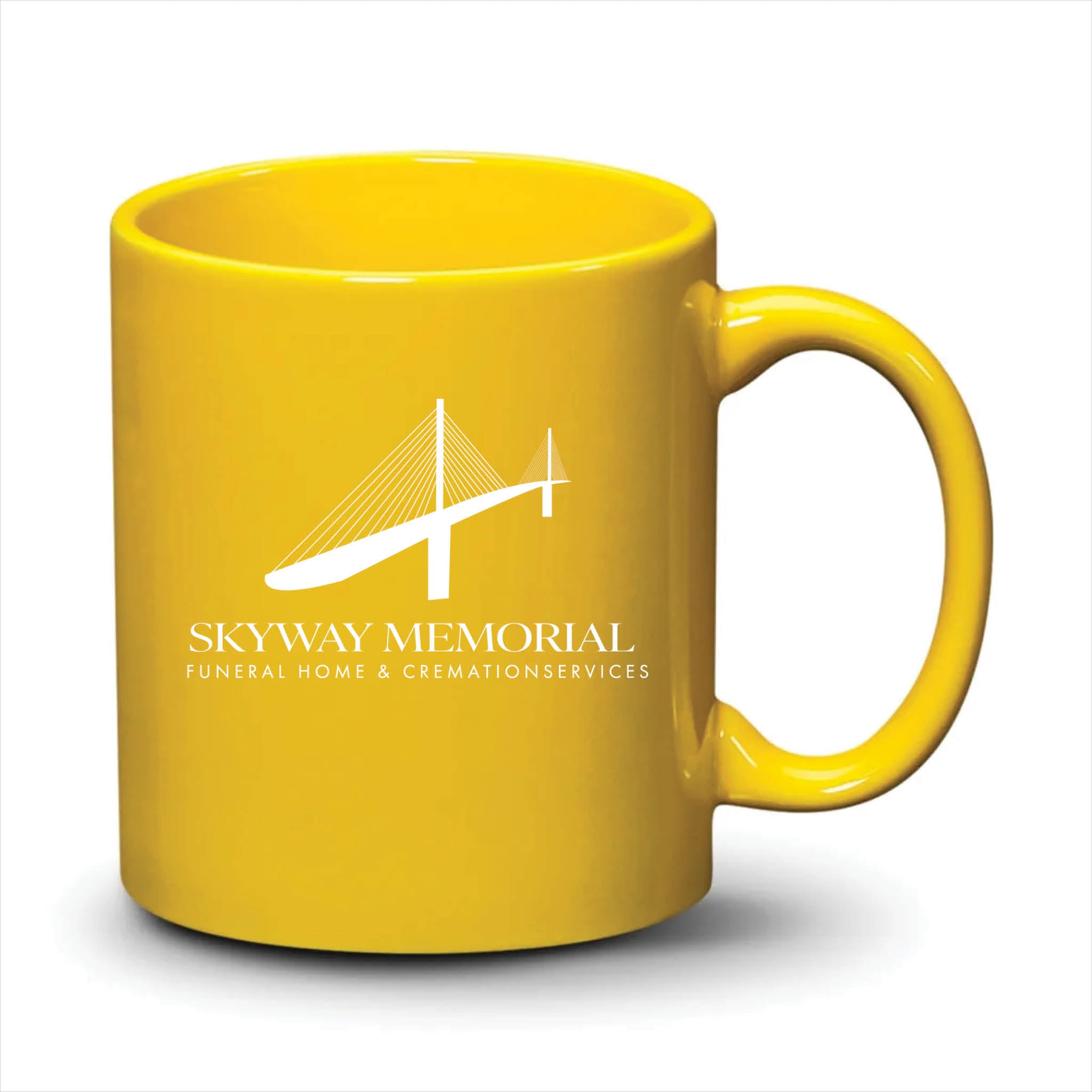 Malibu Mug Bright Yellow White Logo