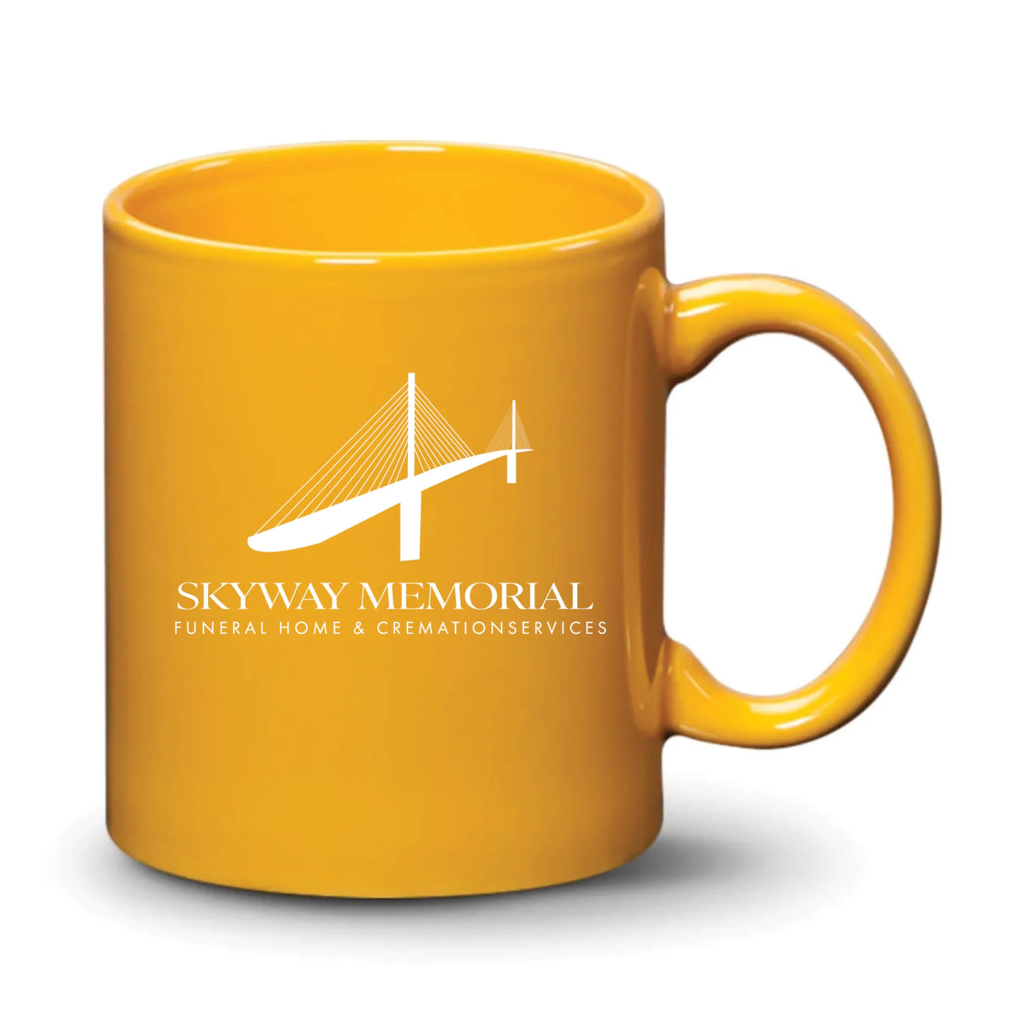 Malibu Mug Gamboge White Logo