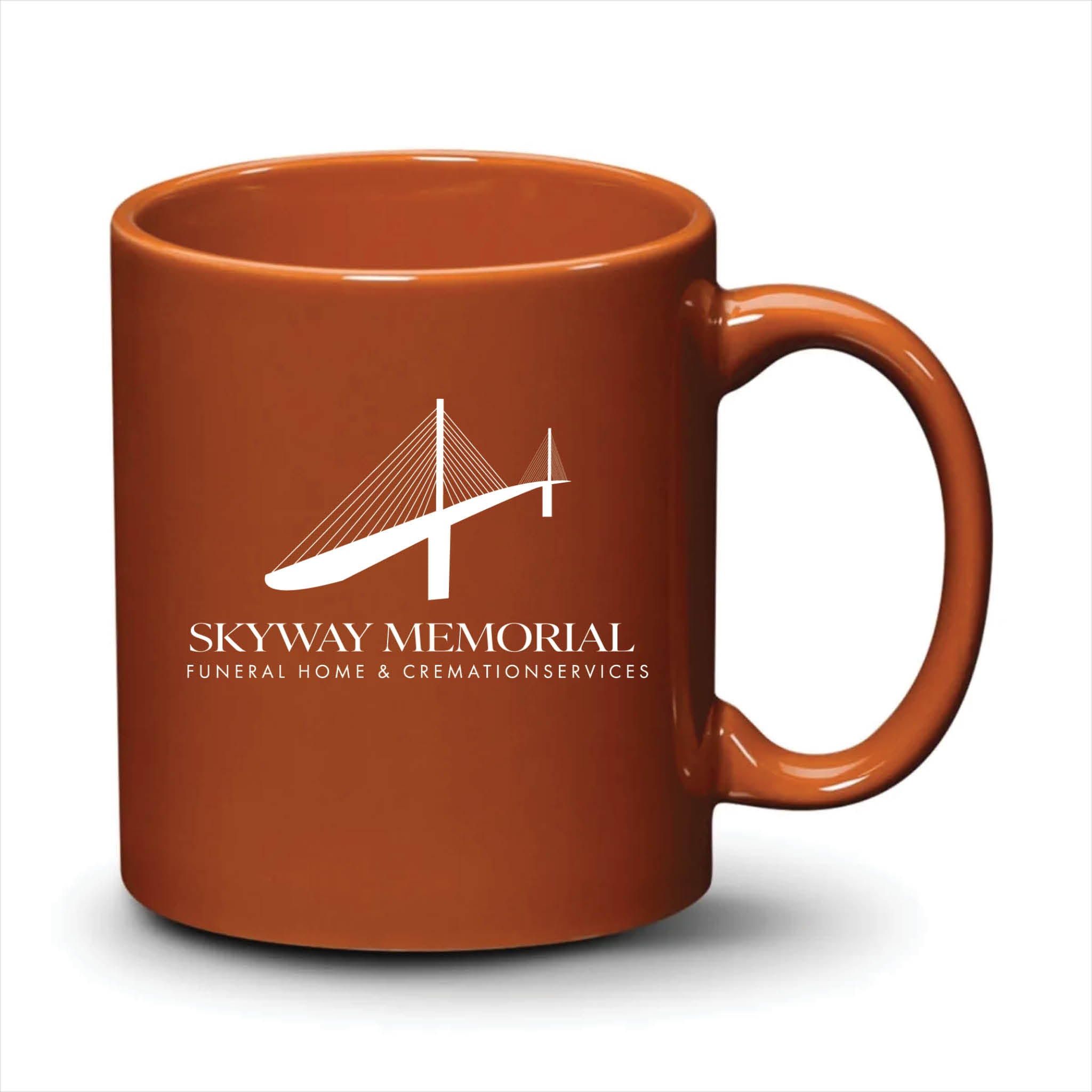 Malibu Mug Burnt Orange White Logo