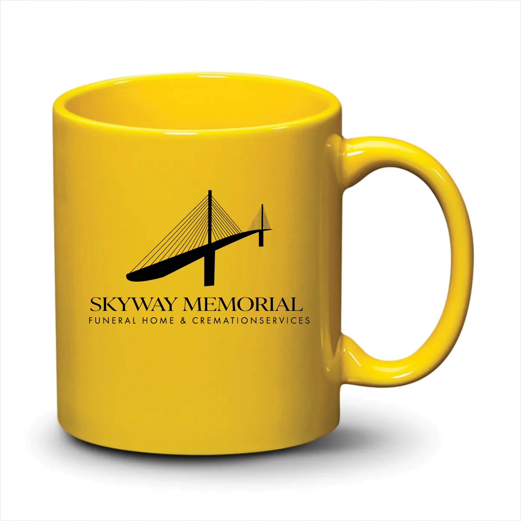 Malibu Mug Bright Yellow Black Logo