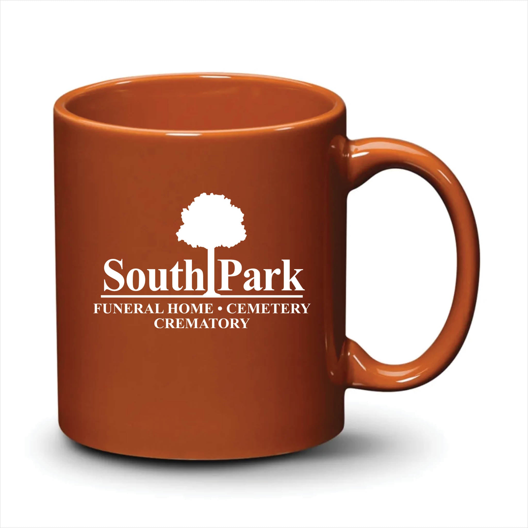 Malibu Mug Burnt Orange White Logo