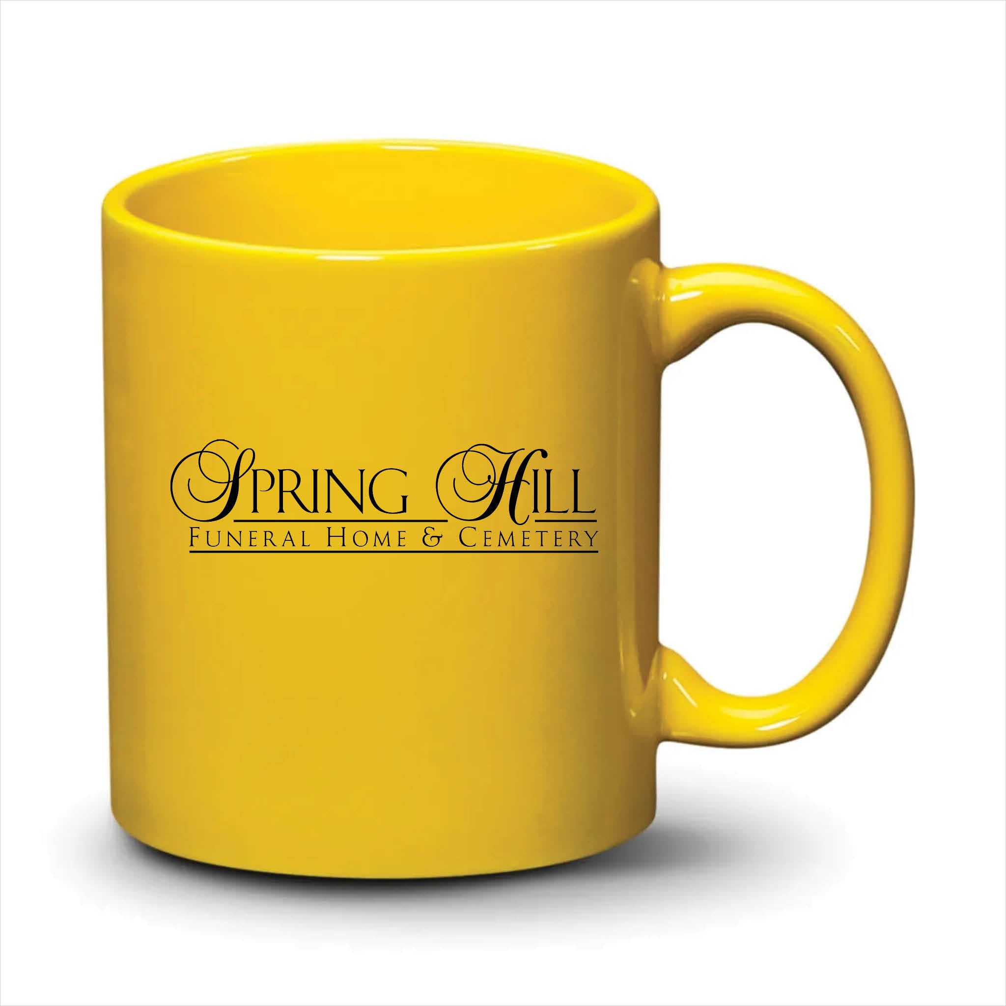Malibu Mug Bright Yellow Black Logo