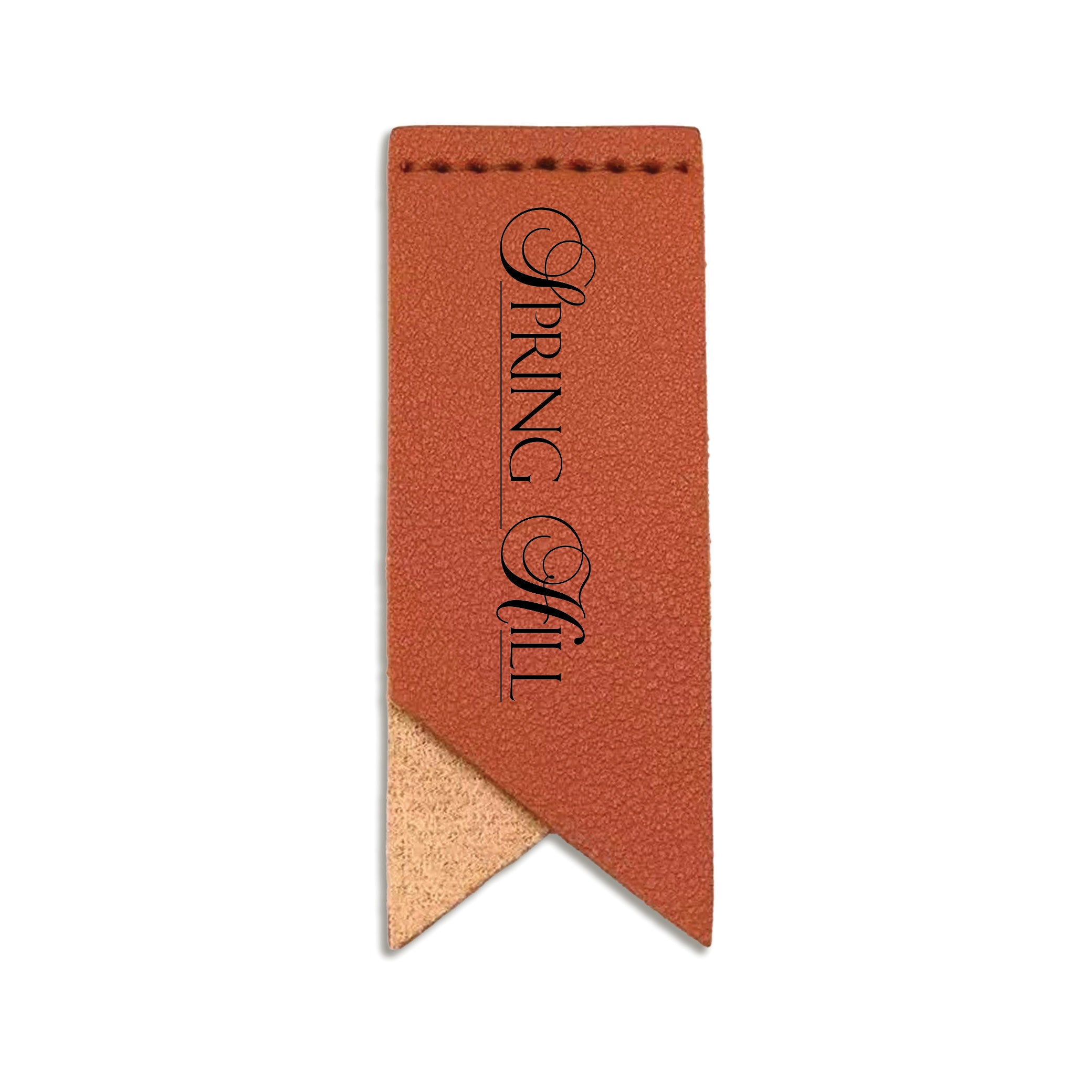 Handmade Leather Bookmark Corner Marker Clip Read Sign Orange