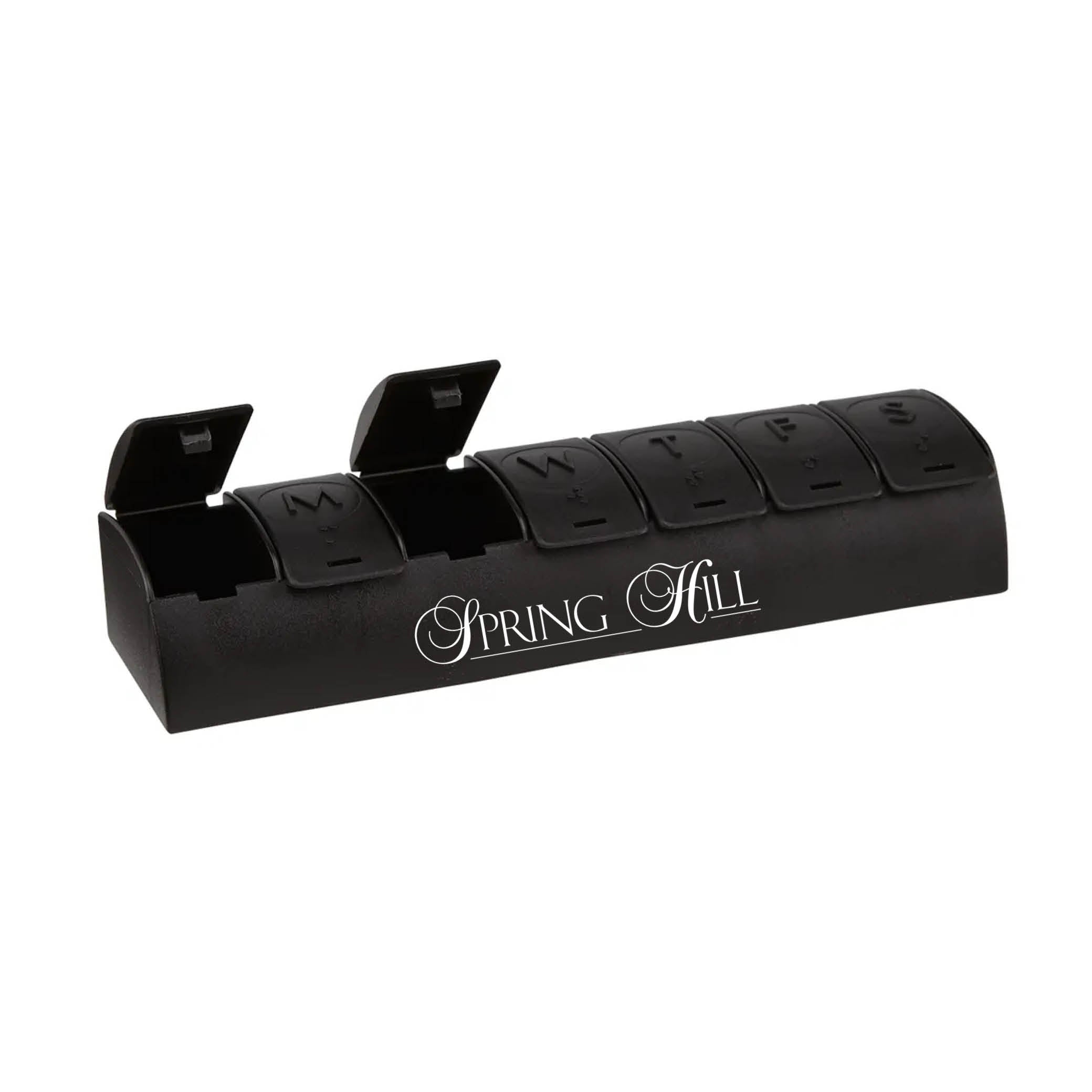 QuickCare 7-Day Med Minder Pill Box Black