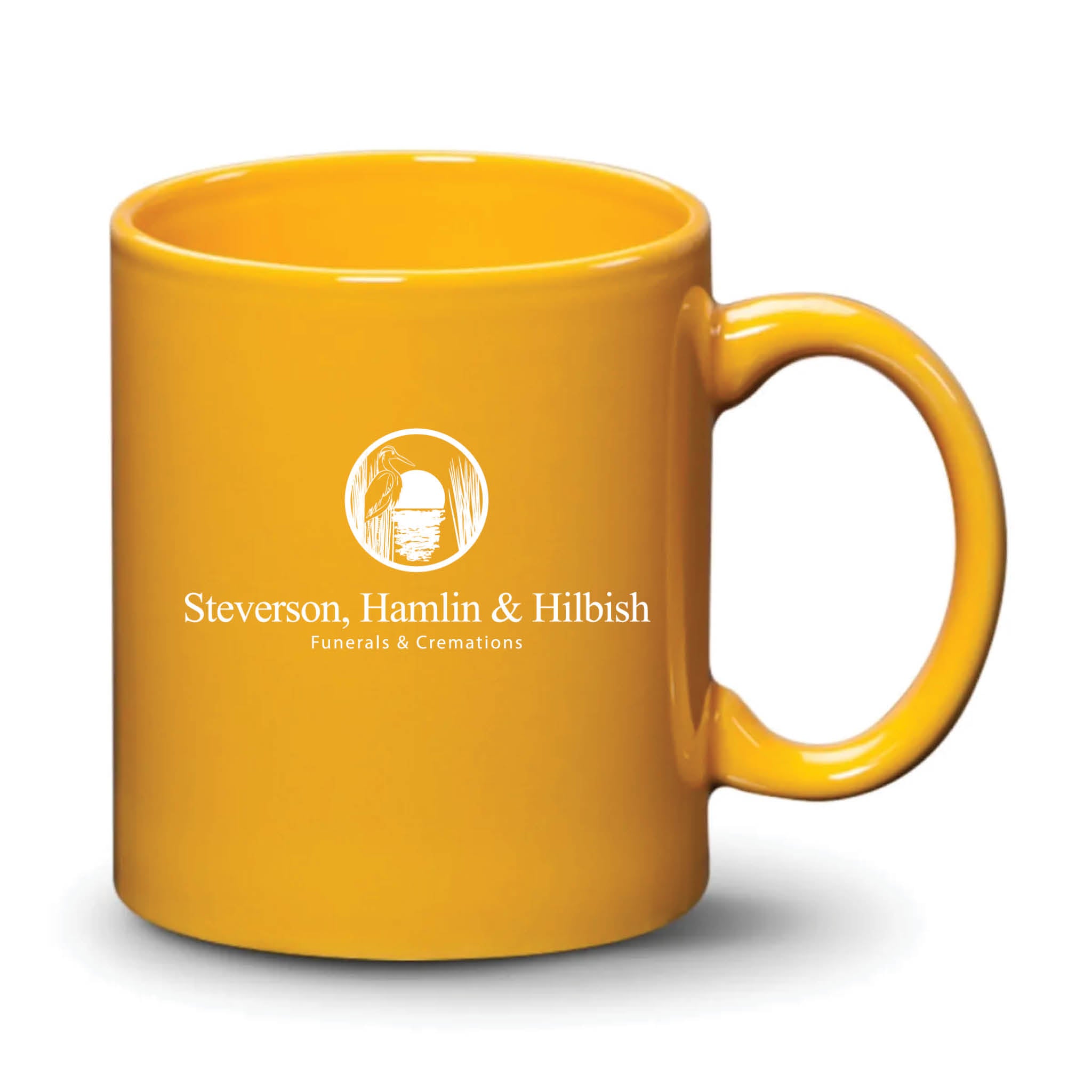 Malibu Mug Gamboge White Logo