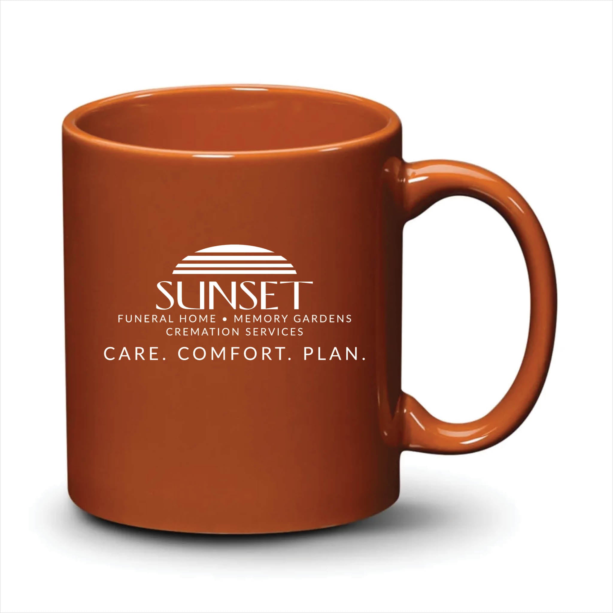 Malibu Mug Burnt Orange White Logo