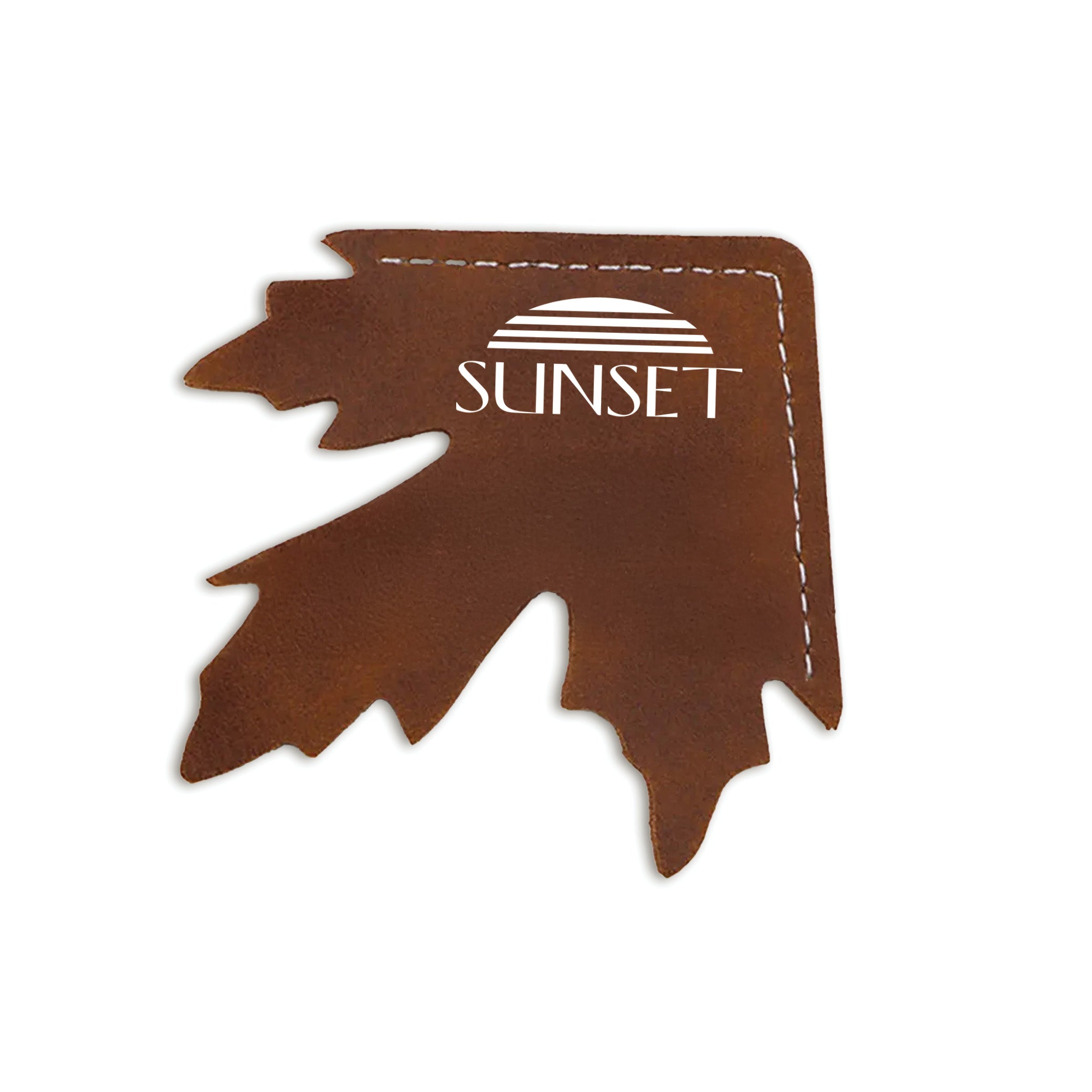 Maple Leaf Shape Leather Corner Bookmark Brown