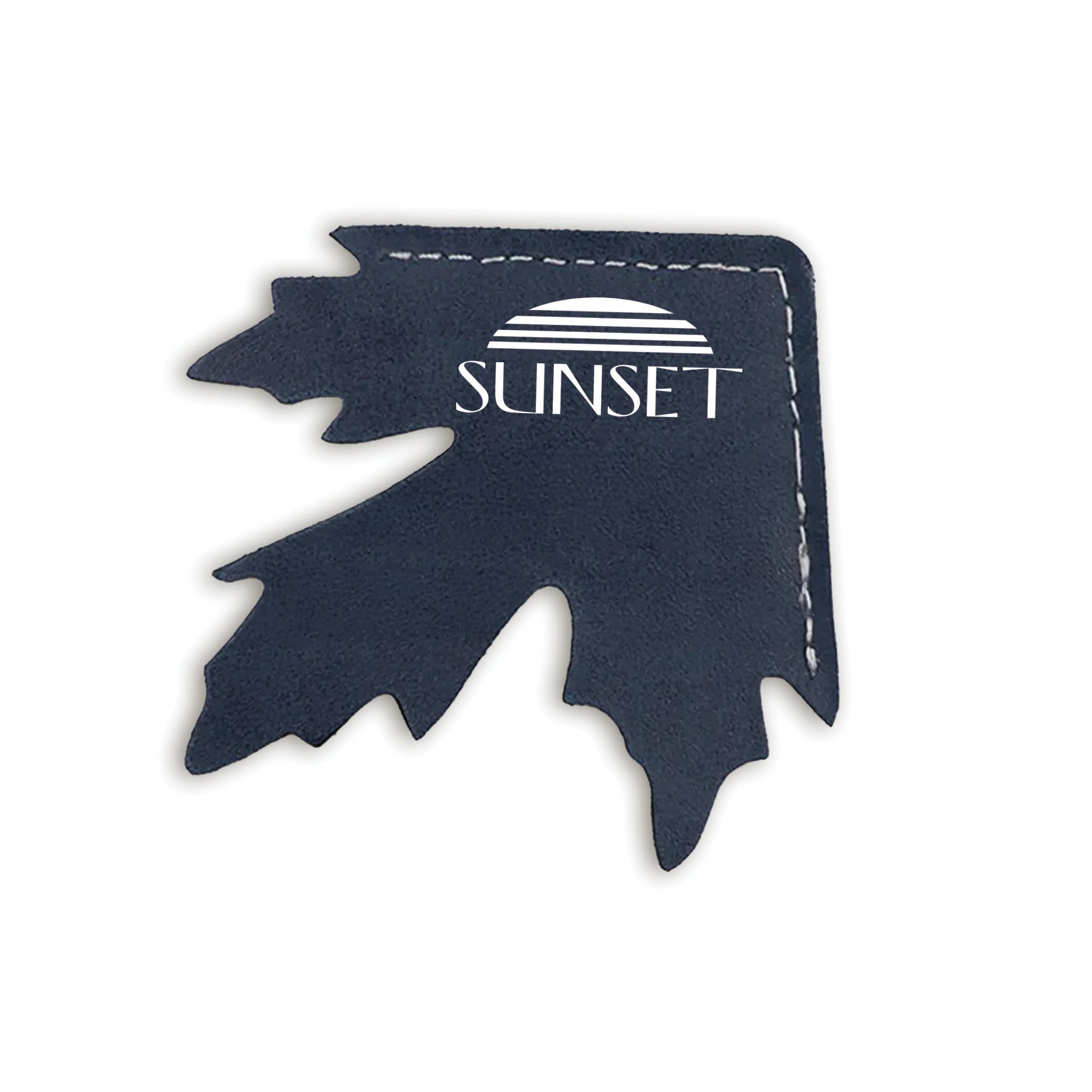 Maple Leaf Shape Leather Corner Bookmark Blue