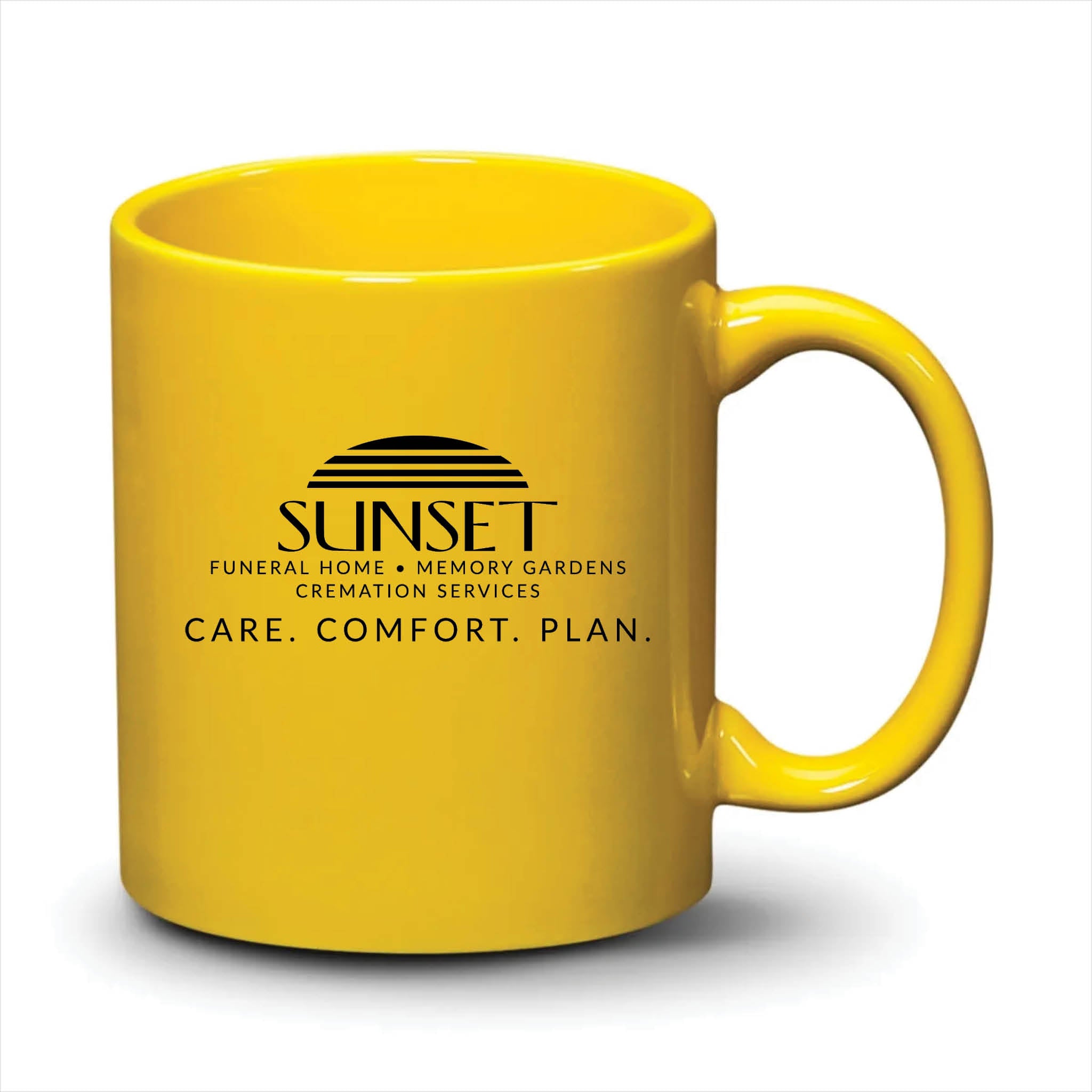 Malibu Mug Bright Yellow Black Logo