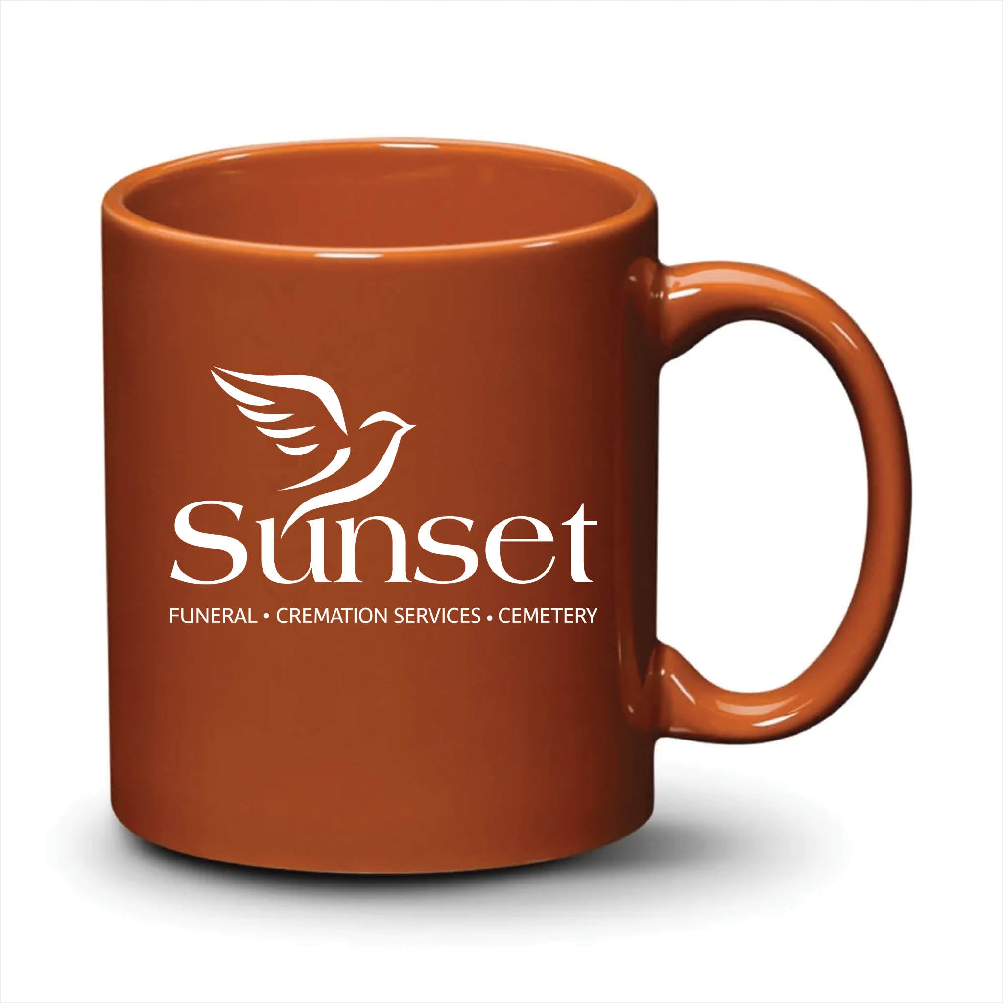 Malibu Mug Burnt Orange White Logo