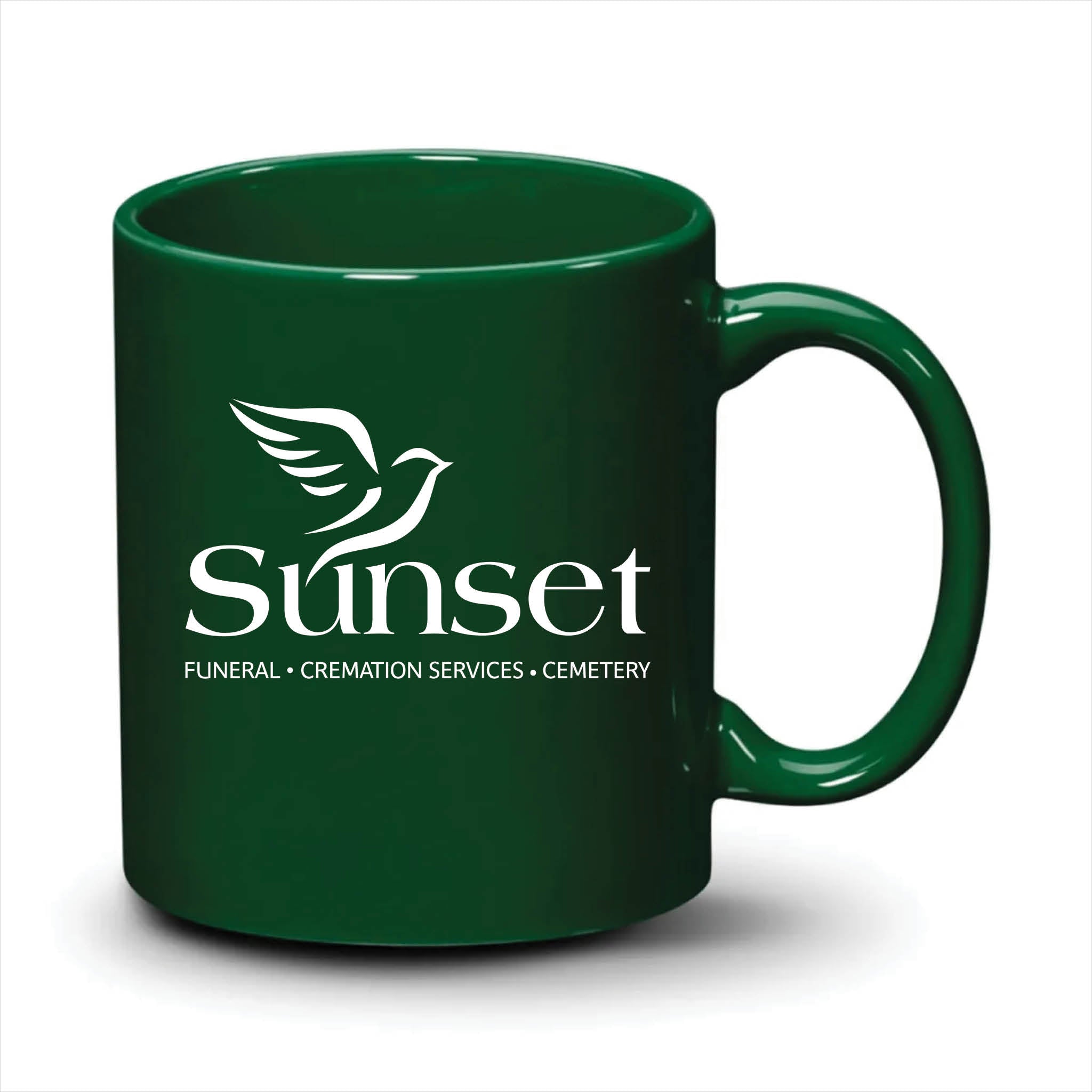 Malibu Mug Hunter Green White Logo