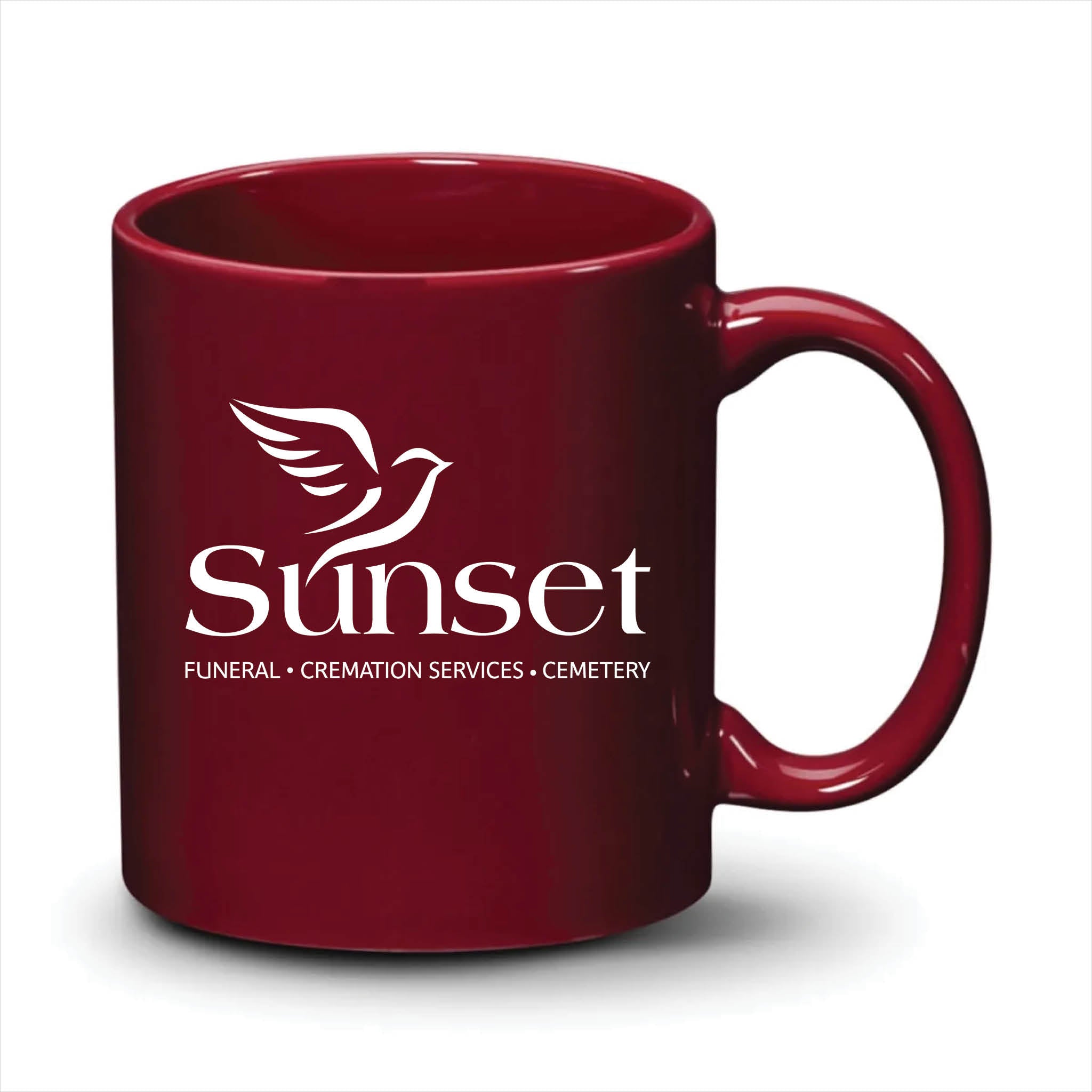 Malibu Mug Burgundy White Logo