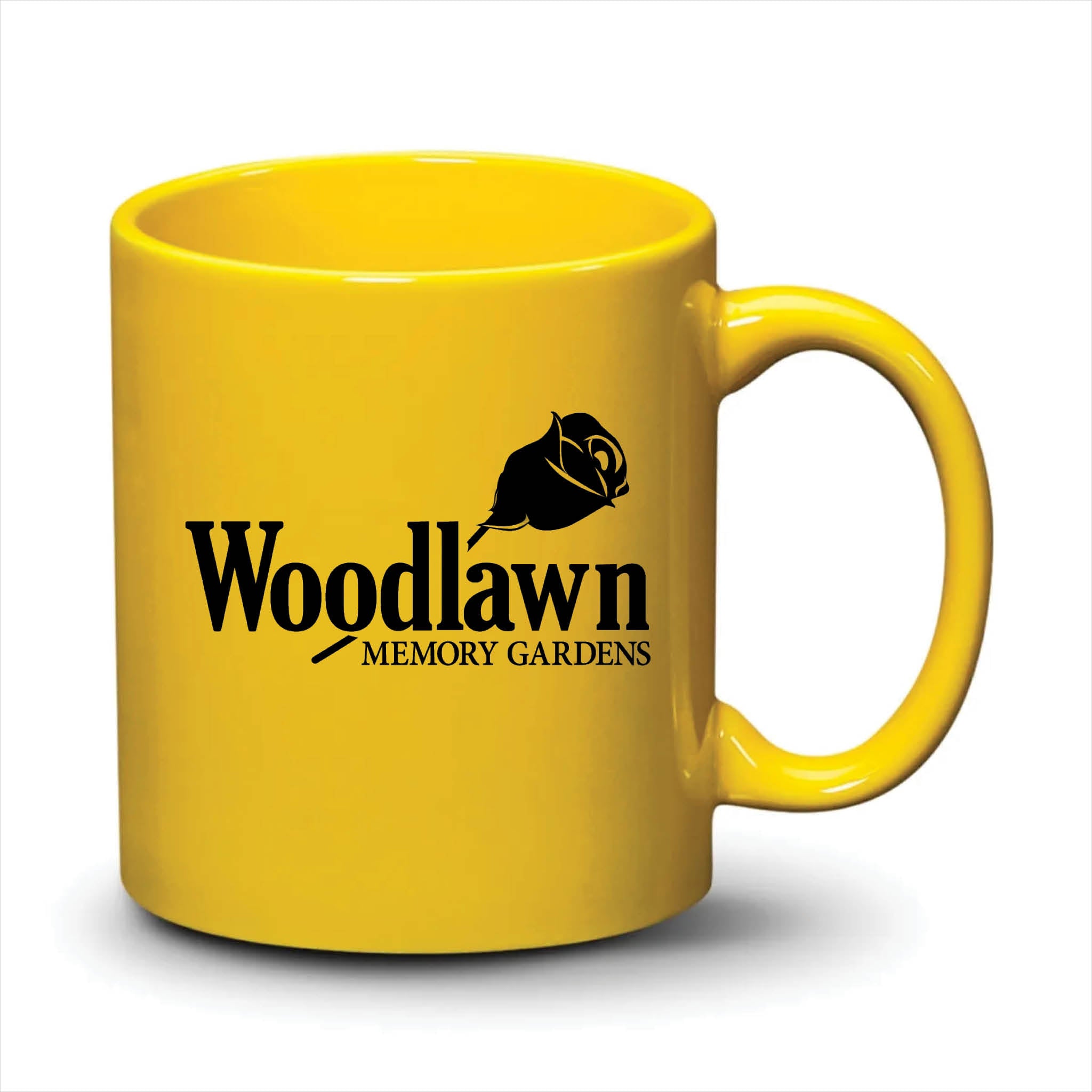 Malibu Mug Bright Yellow Black Logo