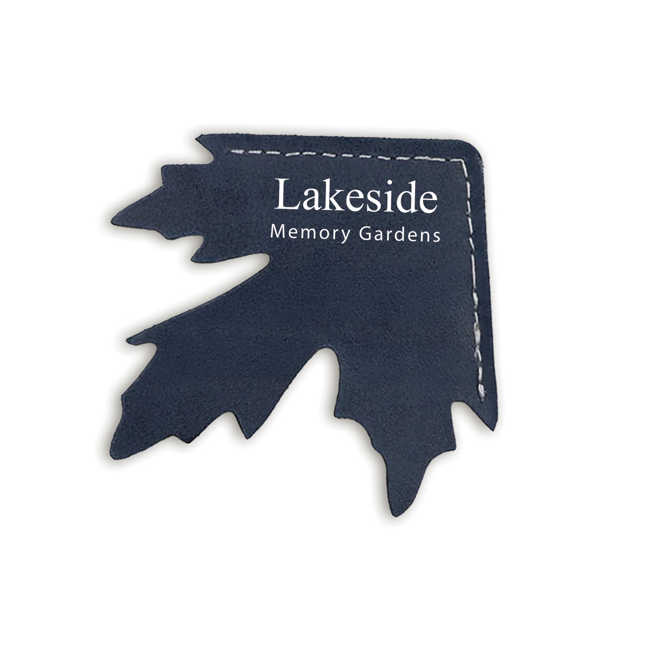 Maple Leaf Shape Leather Corner Bookmark Blue