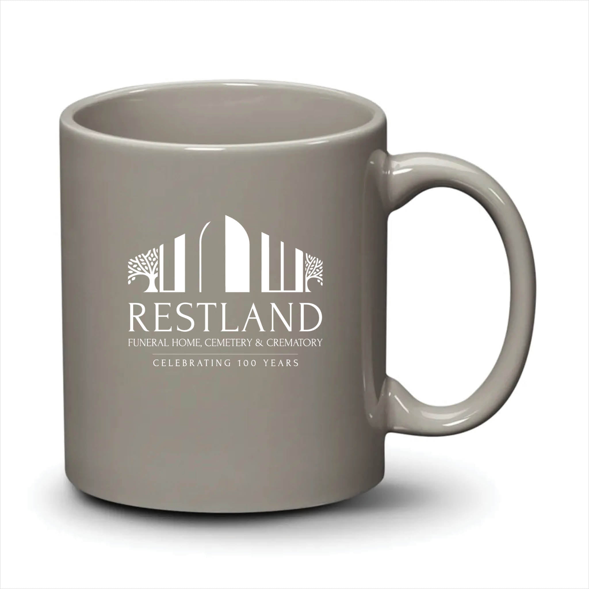 Malibu Mug Light Grey White Logo