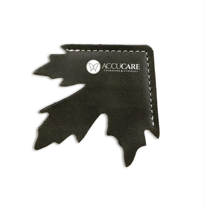 Maple Leaf Shape Leather Corner Bookmark Green