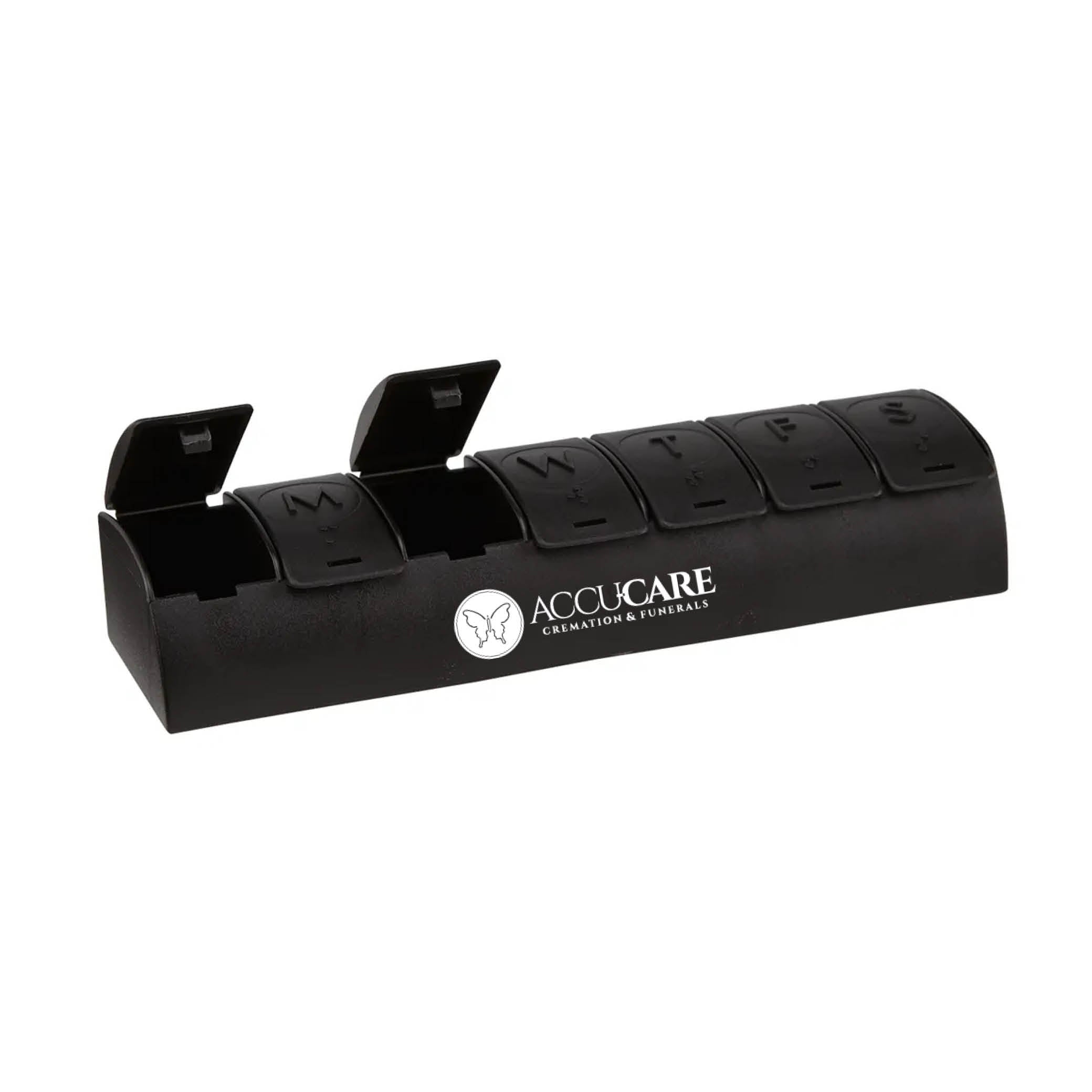 QuickCare 7-Day Med Minder Pill Box Black