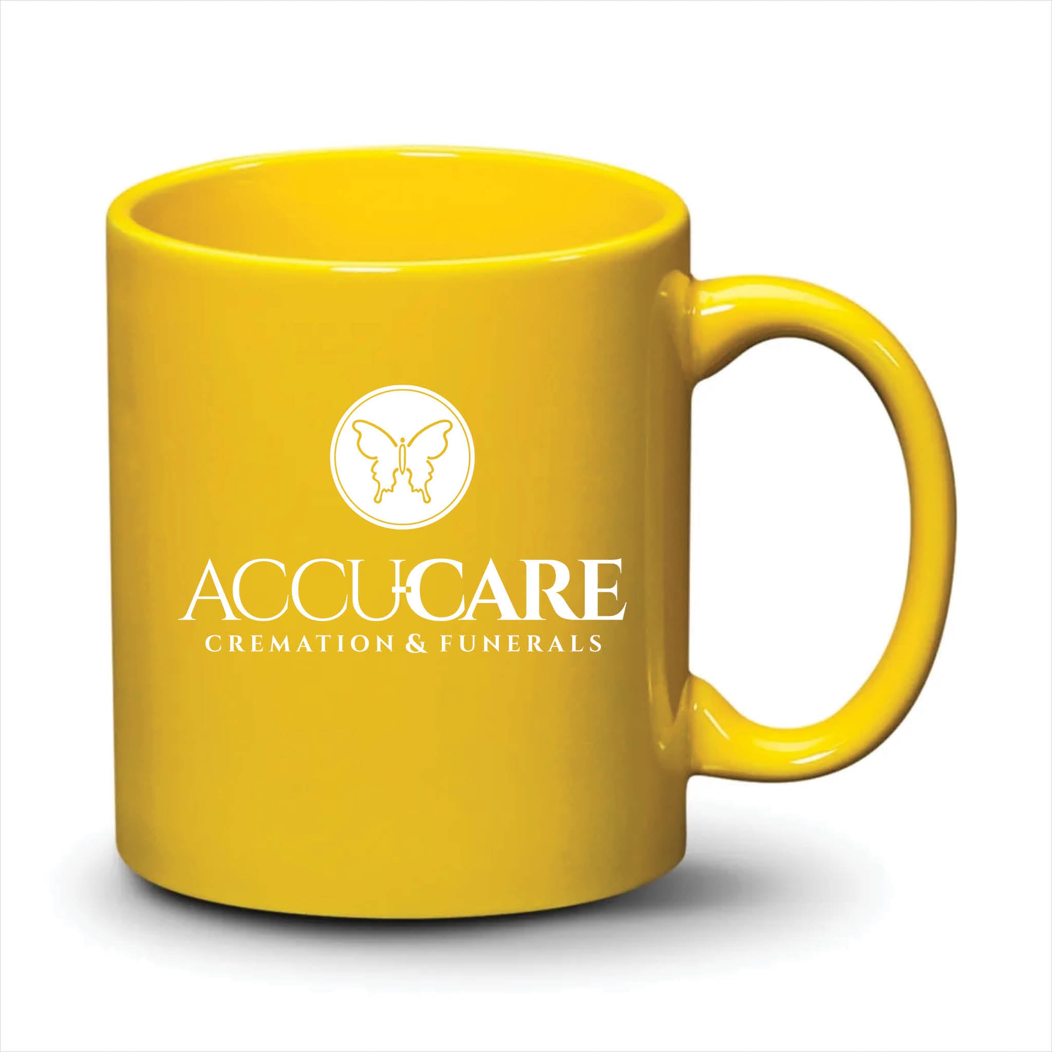 Malibu Mug Bright Yellow White Logo