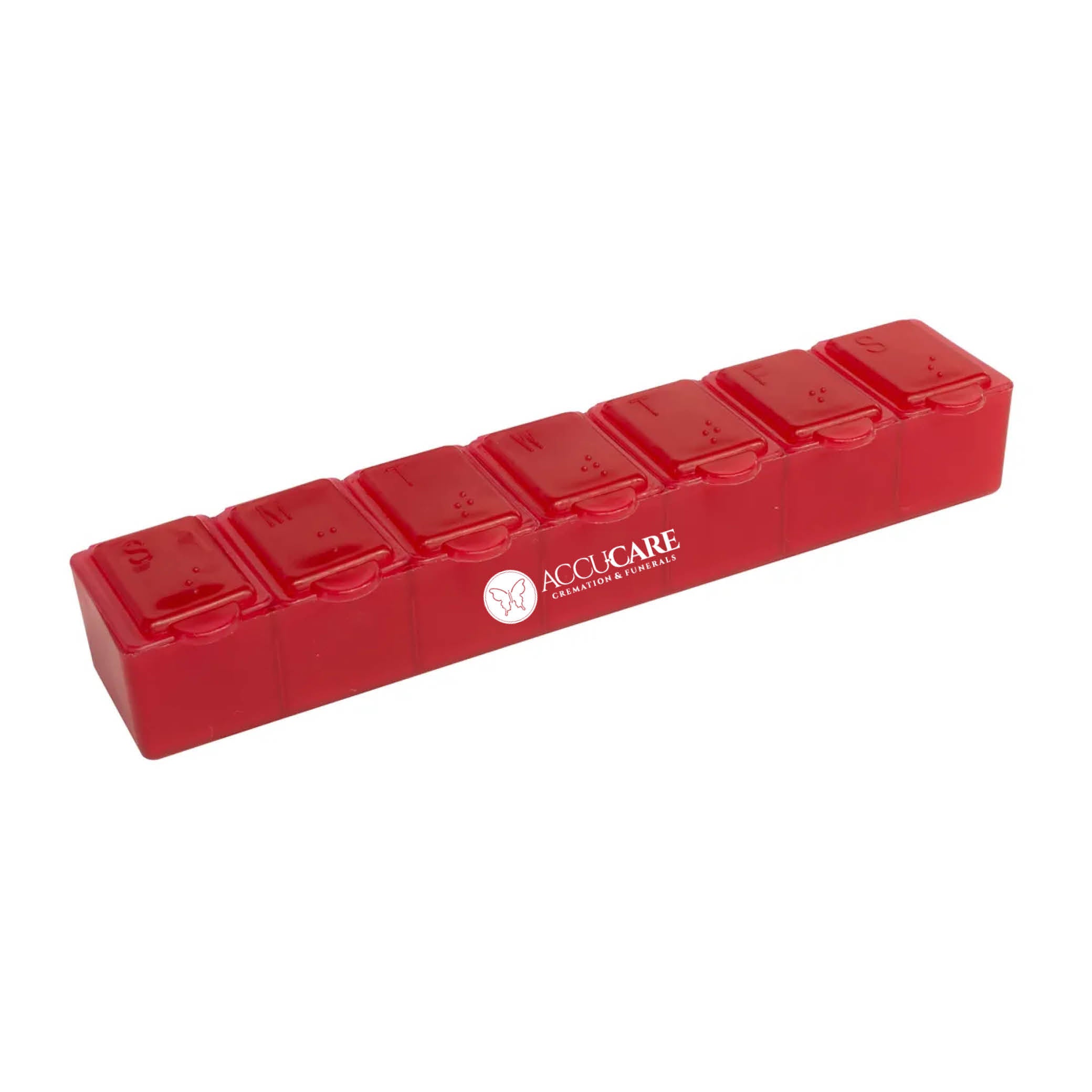 7 Day Pill Box Translucent Red