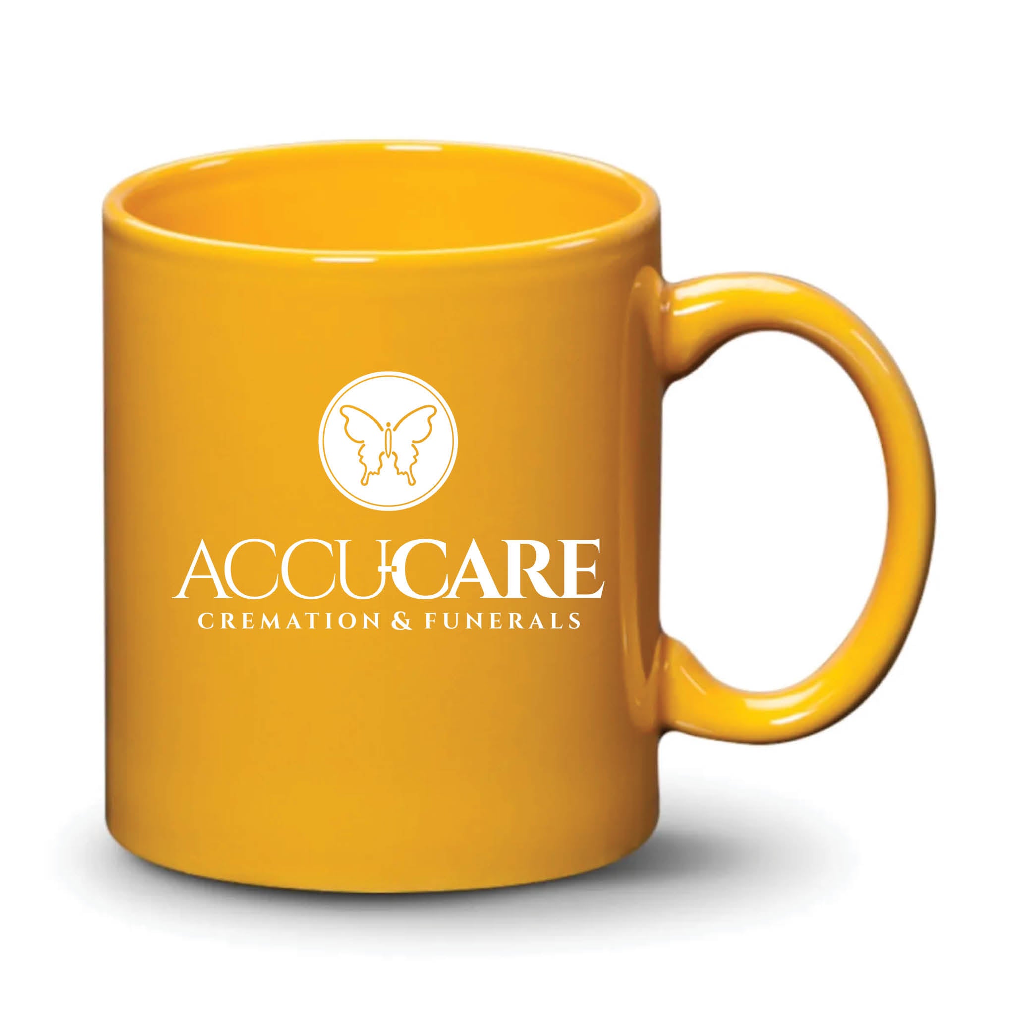 Malibu Mug Gamboge White Logo