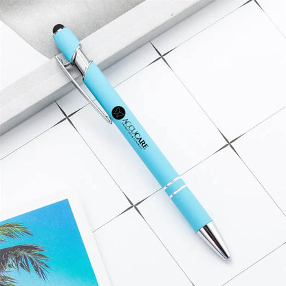 Rainbow Rubberized Soft Touch Ballpoint Pen Blue