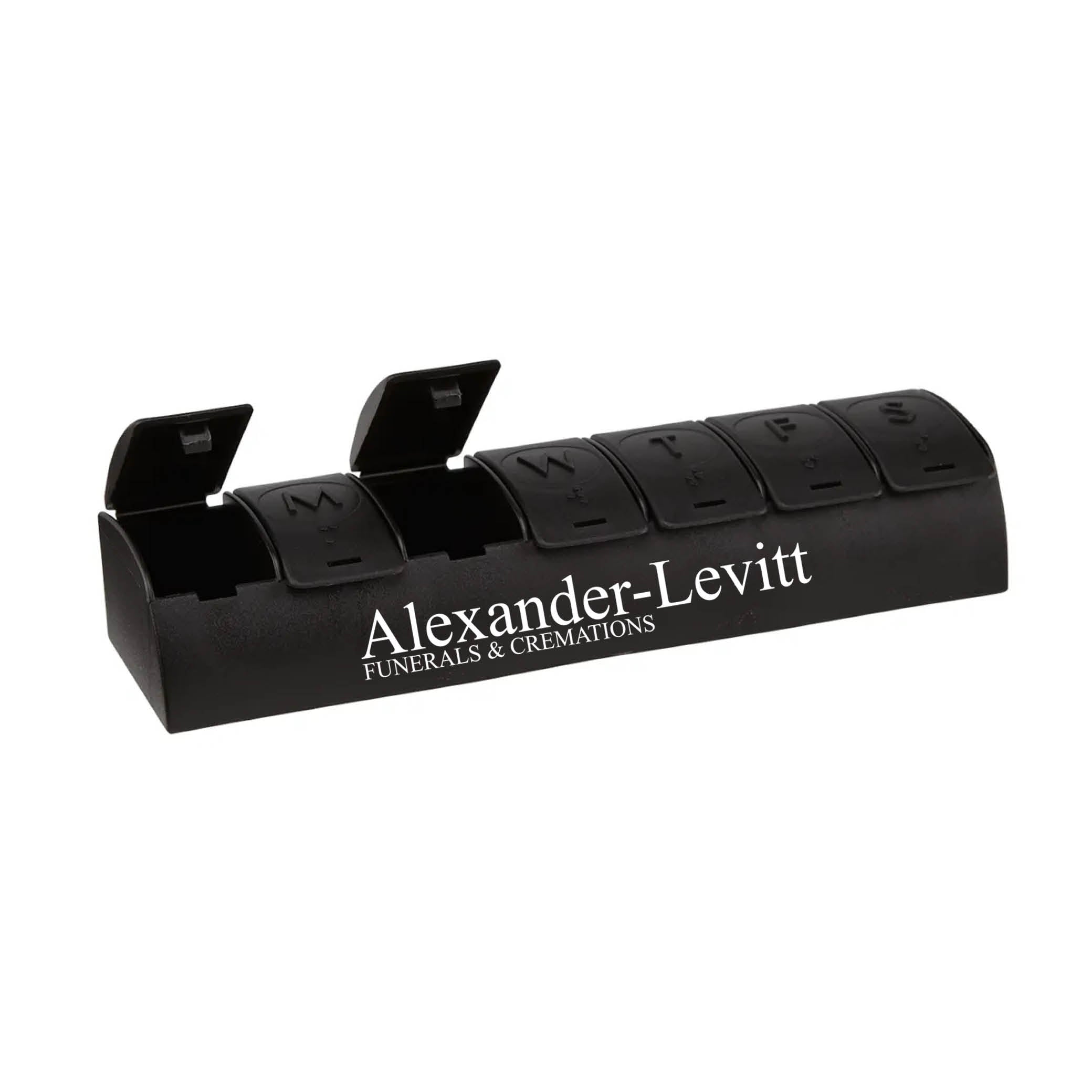 QuickCare 7-Day Med Minder Pill Box Black