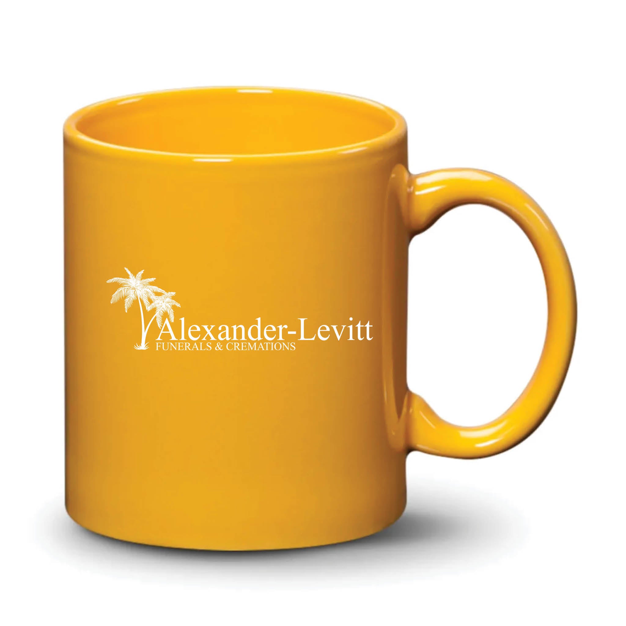 Malibu Mug Gamboge White Logo