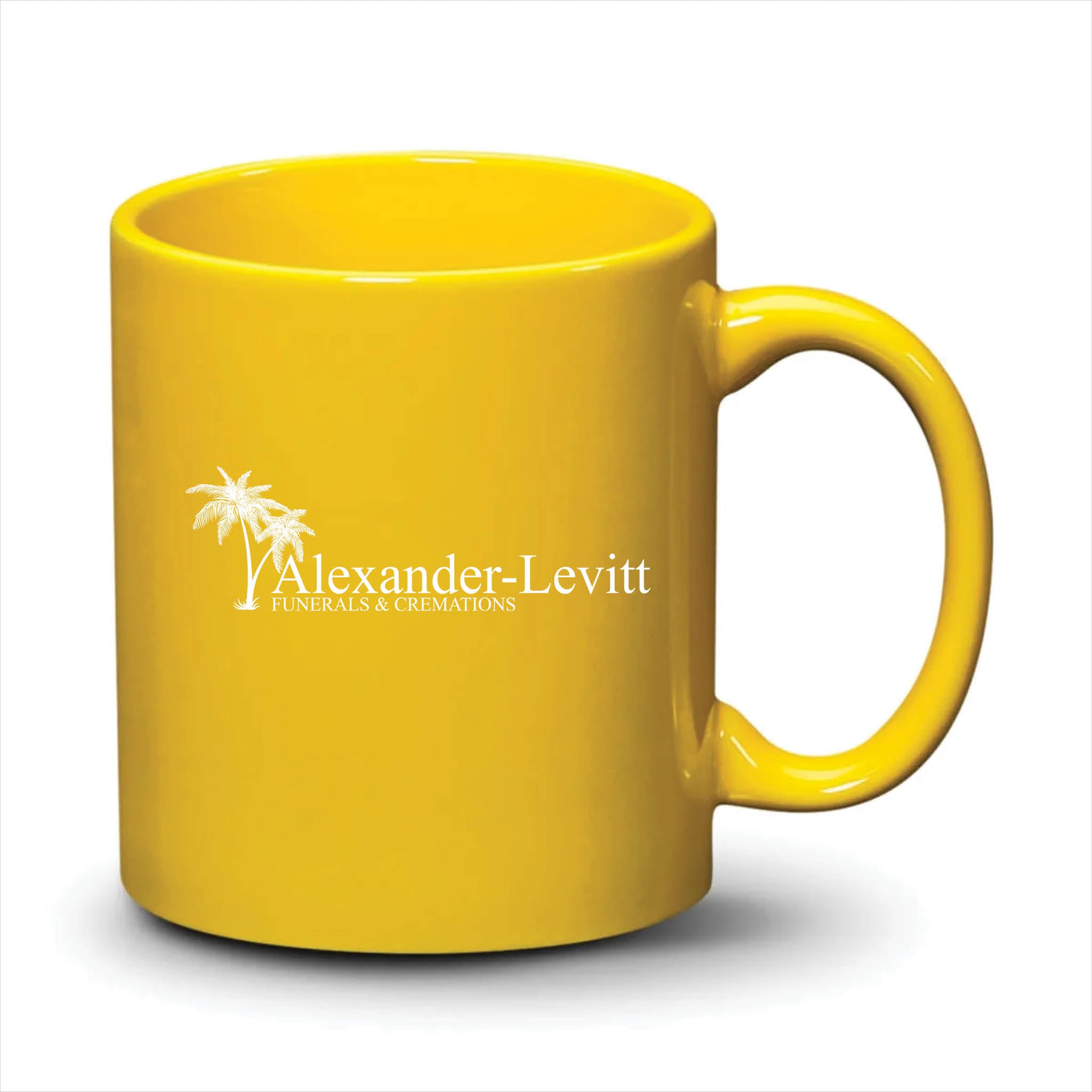 Malibu Mug Bright Yellow White Logo