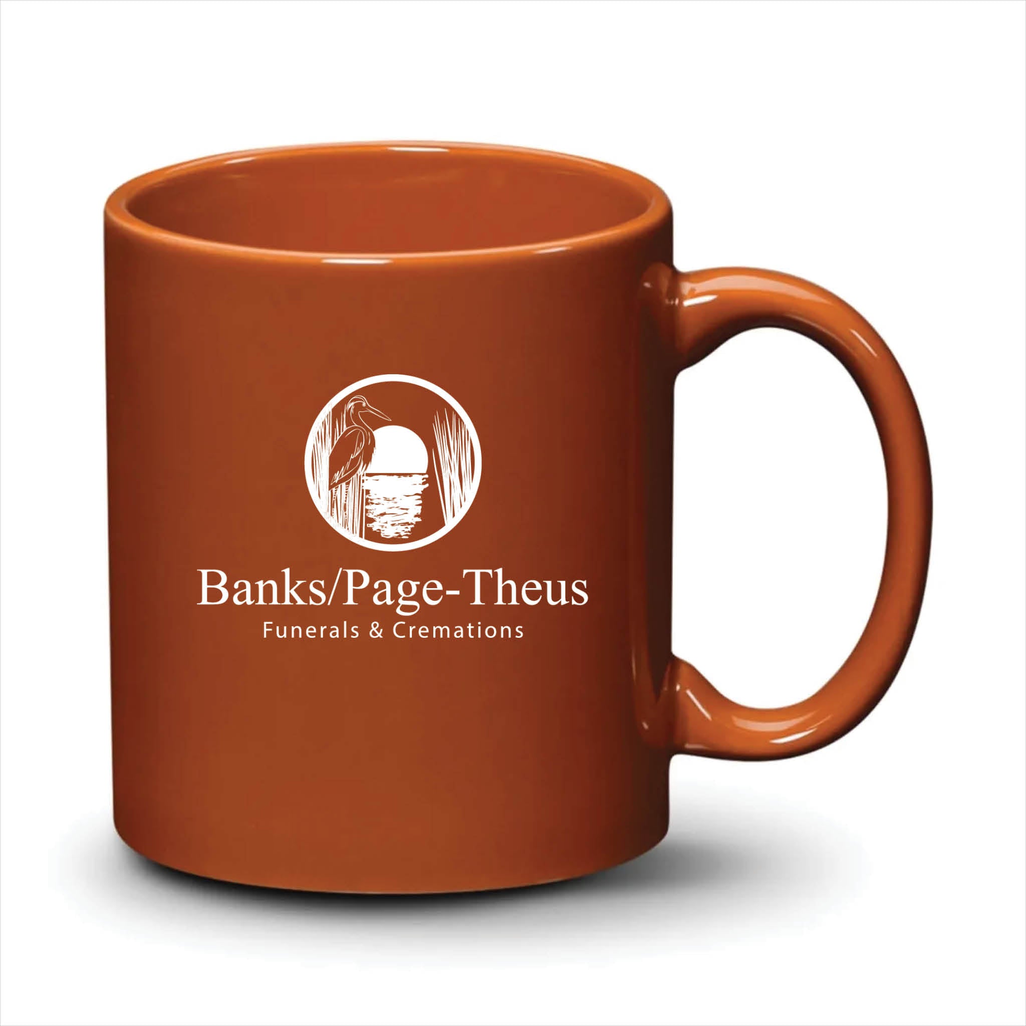 Malibu Mug Burnt Orange White Logo