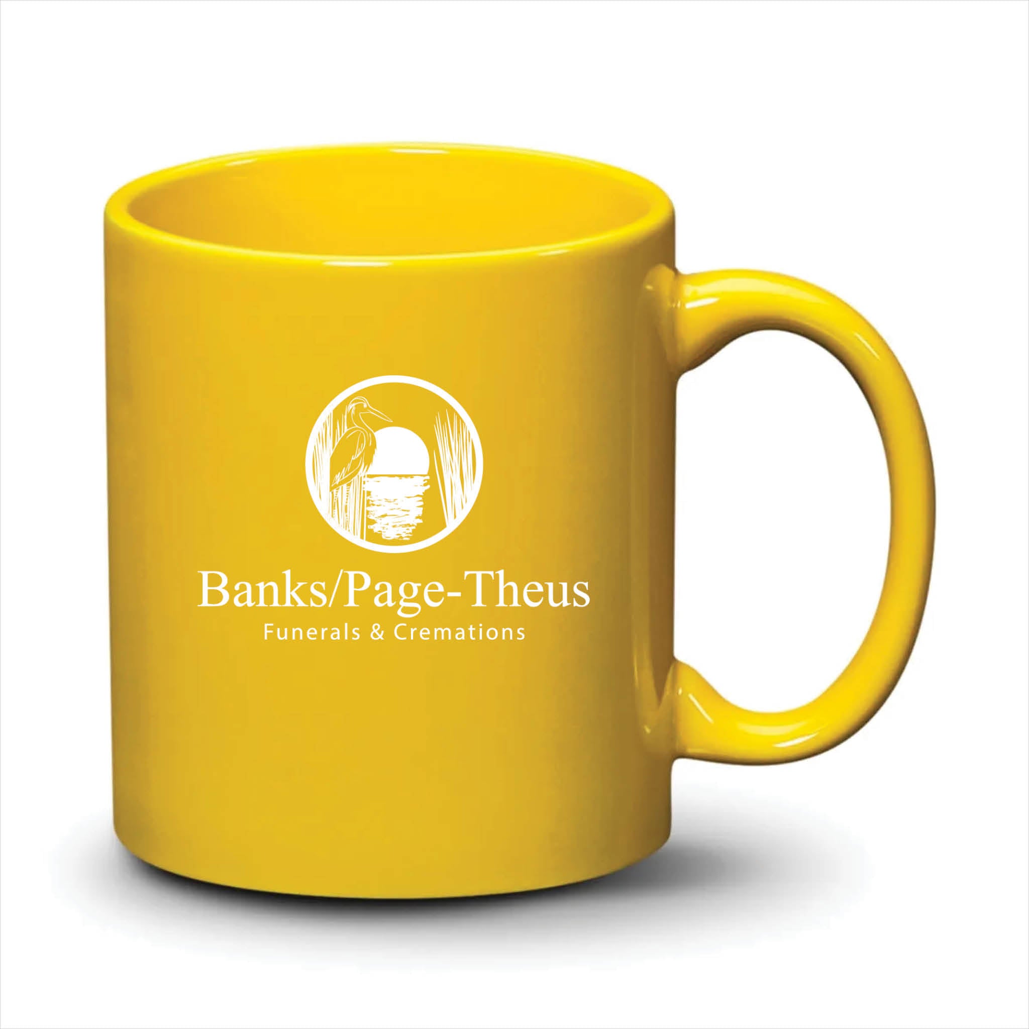 Malibu Mug Bright Yellow White Logo