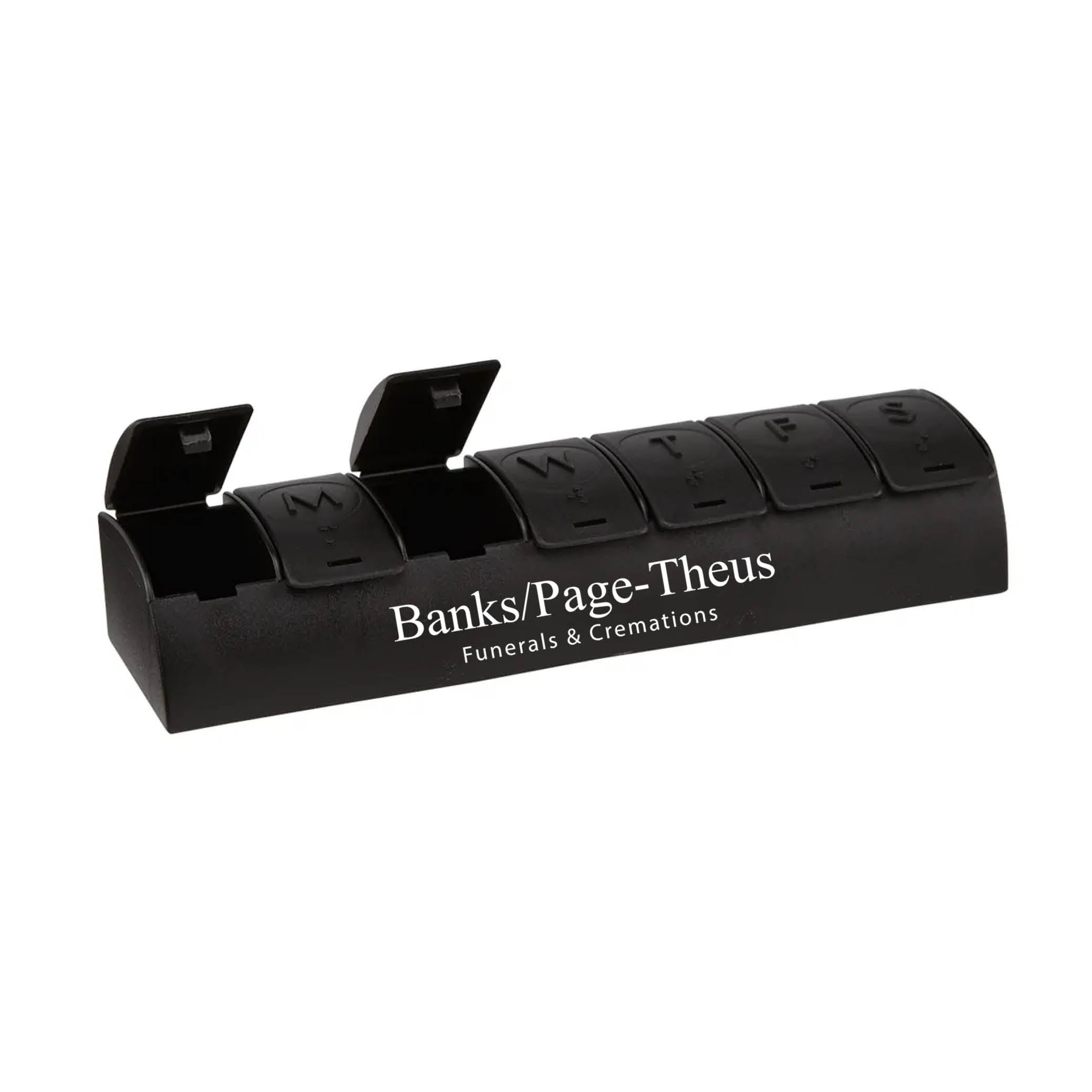 QuickCare 7-Day Med Minder Pill Box Black