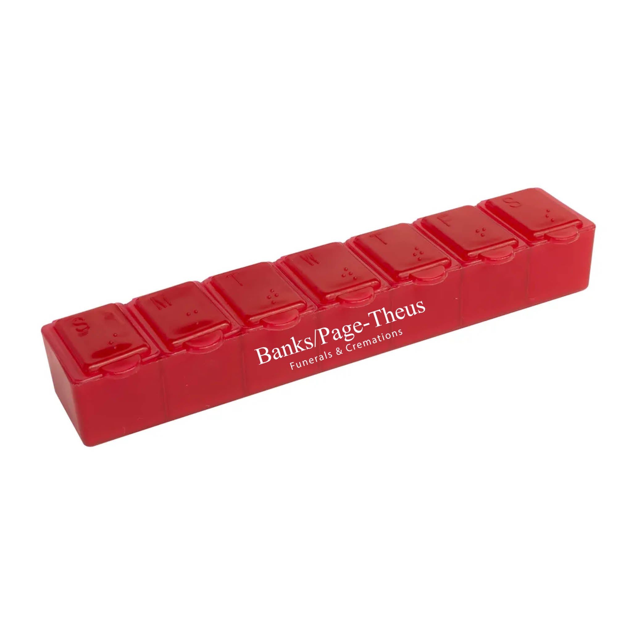 7 Day Pill Box Translucent Red