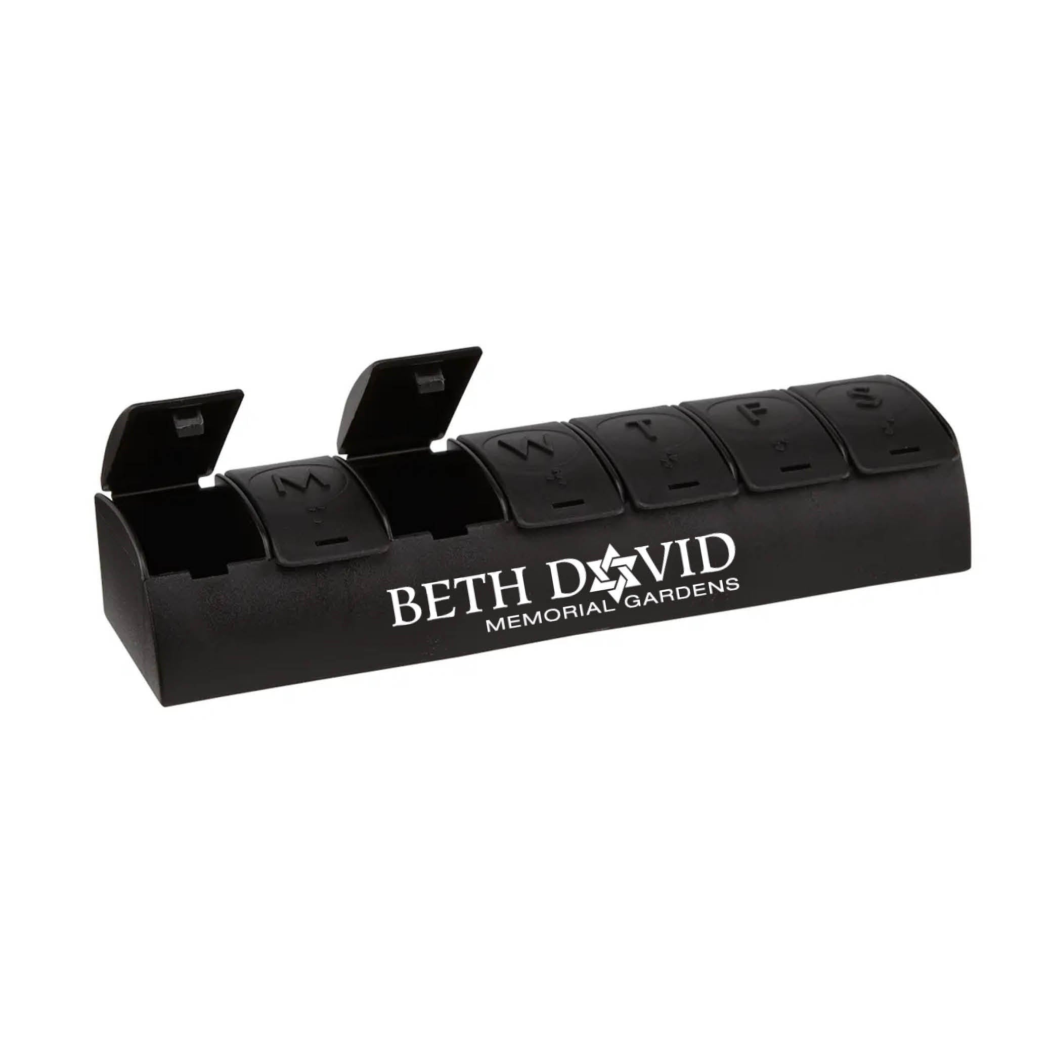 QuickCare 7-Day Med Minder Pill Box Black