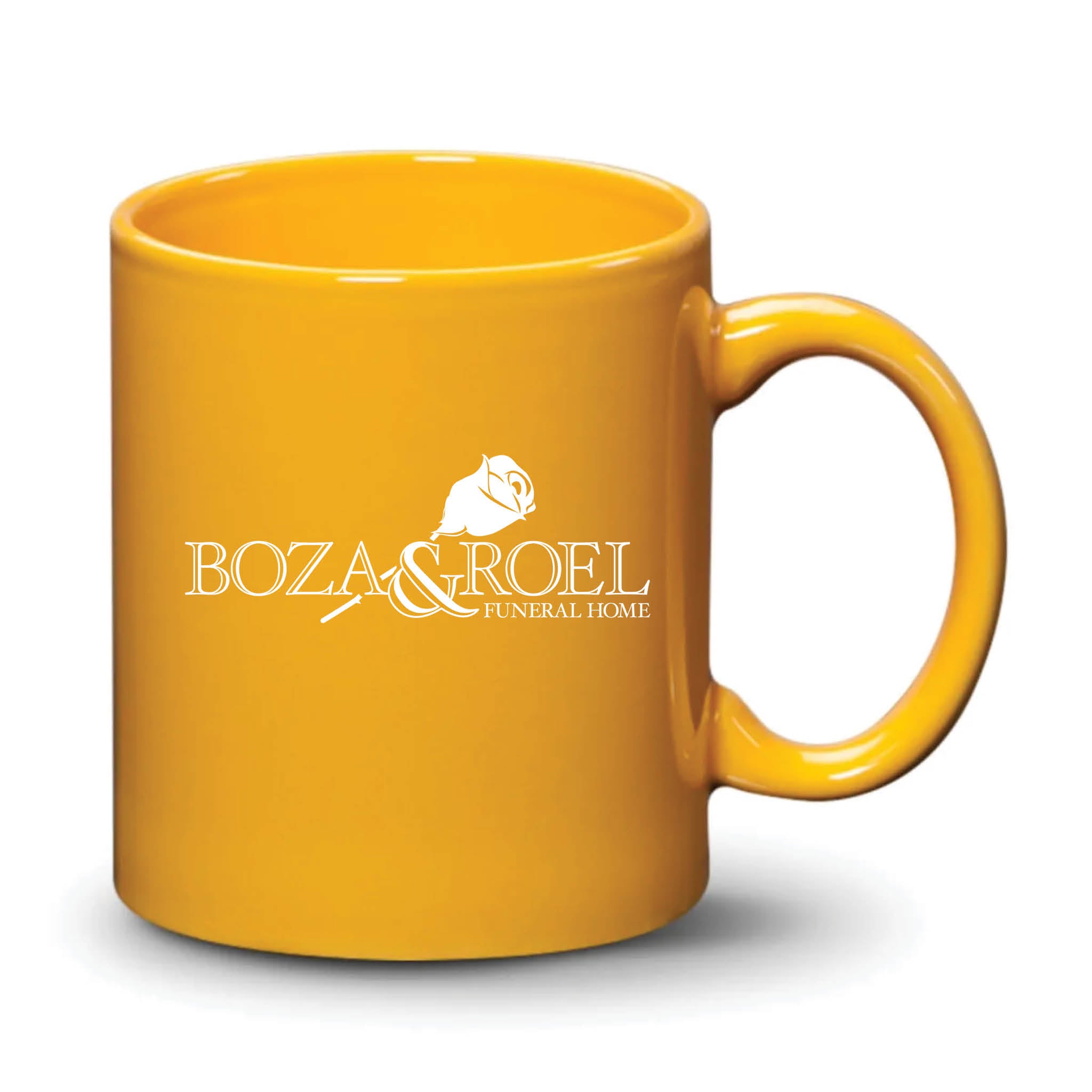 Malibu Mug Gamboge White Logo