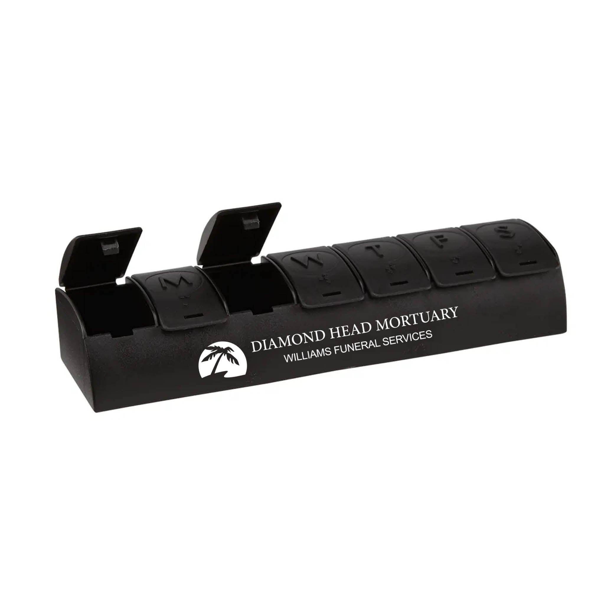 QuickCare 7-Day Med Minder Pill Box Black