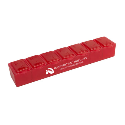 7 Day Pill Box Translucent Red