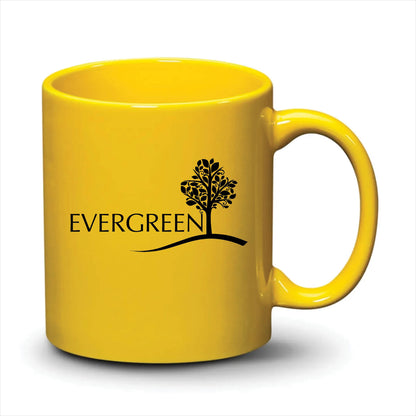 Malibu Mug Bright Yellow Black Logo