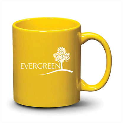 Malibu Mug Bright Yellow White Logo