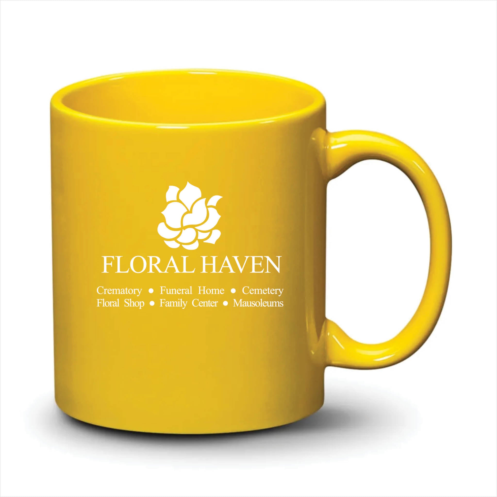 Malibu Mug Bright Yellow White Logo