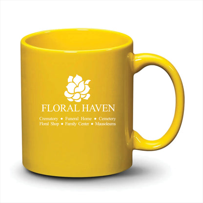 Malibu Mug Bright Yellow White Logo