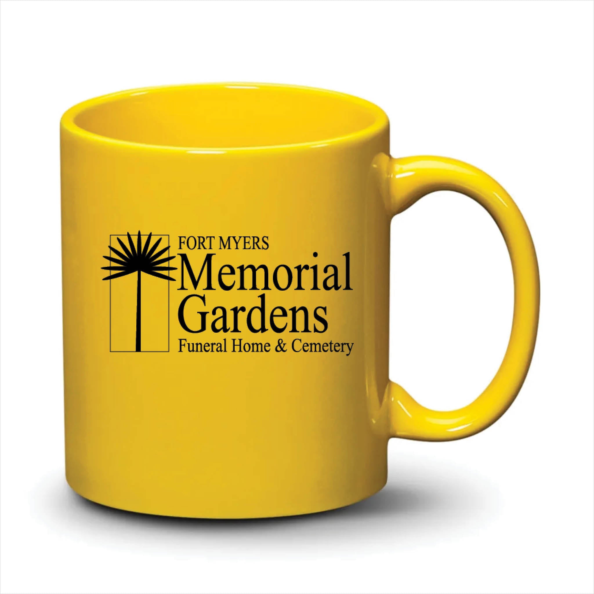 Malibu Mug Bright Yellow Black Logo