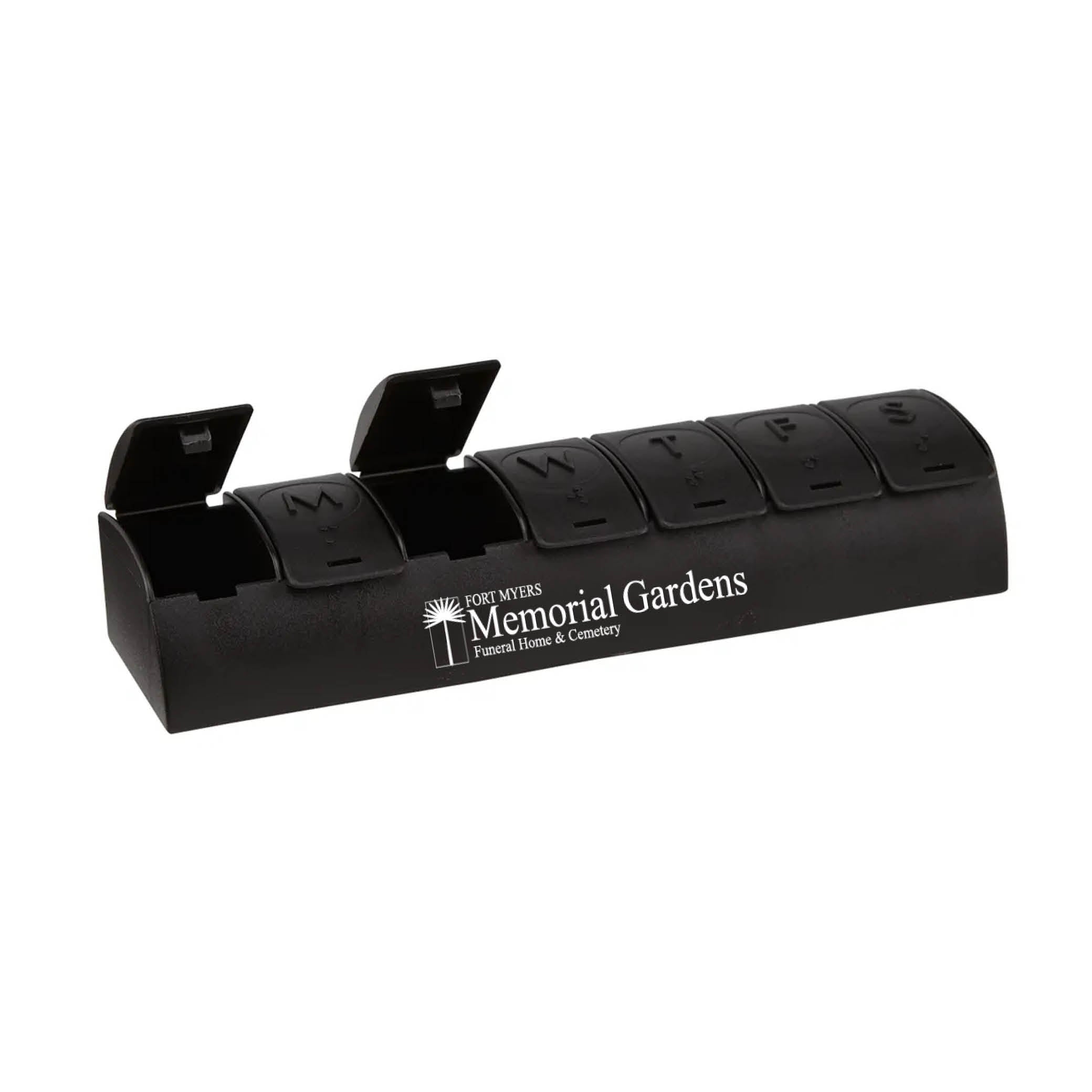 QuickCare 7-Day Med Minder Pill Box Black