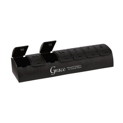 QuickCare 7-Day Med Minder Pill Box Black