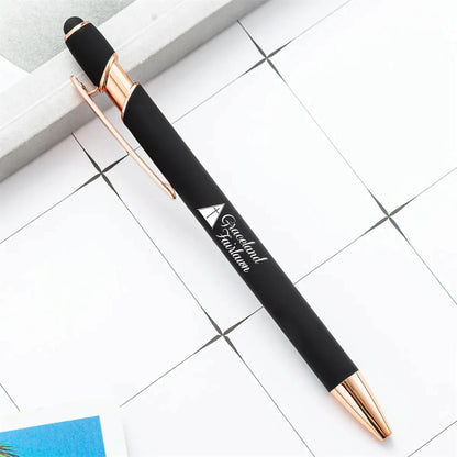 Rose Gold Stylus Tip Metal Ballpoint Pen Black
