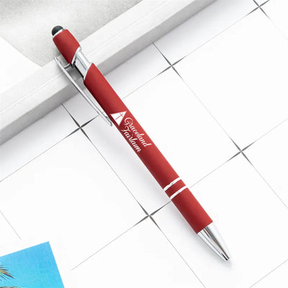 Rainbow Rubberized Soft Touch Ballpoint Pen Red