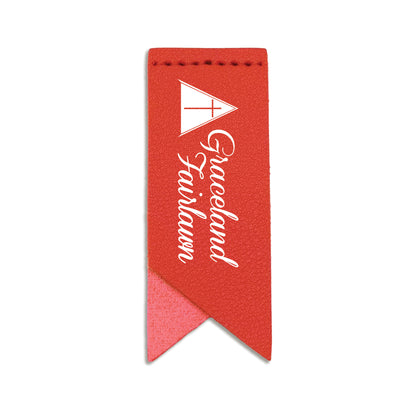 Handmade Leather Bookmark Corner Marker Clip Read Sign Red