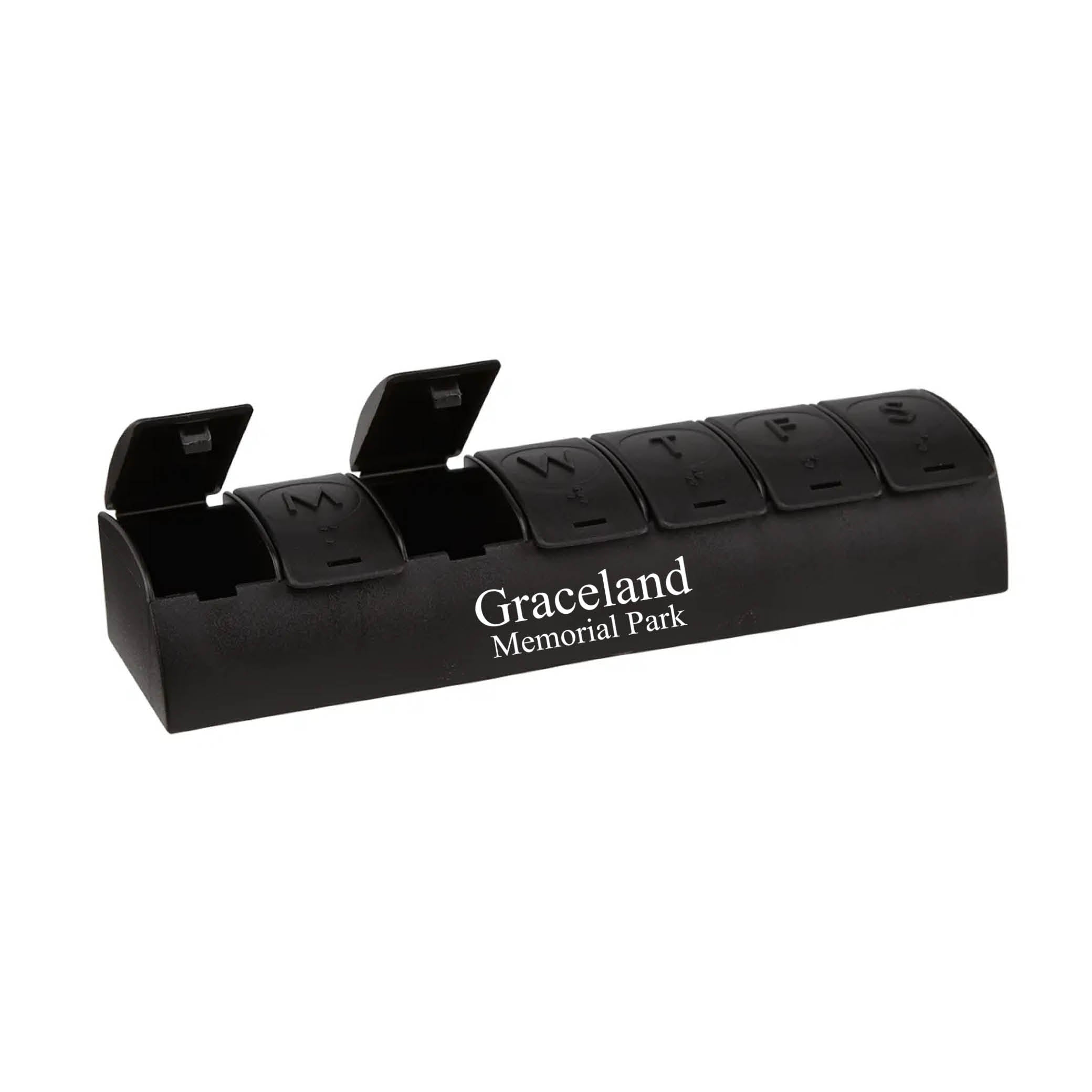 QuickCare 7-Day Med Minder Pill Box Black